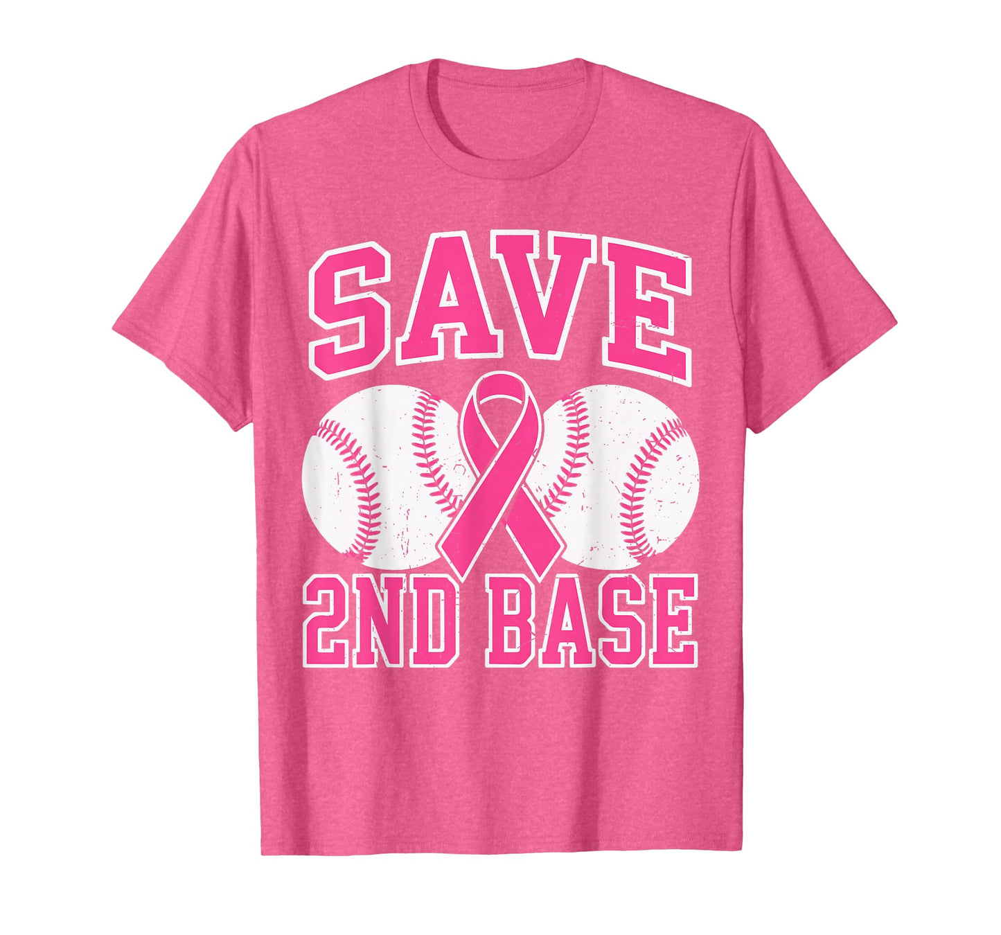 Save Second 2nd Base Baseball Breast Cancer Awareness Funny T-Shirt