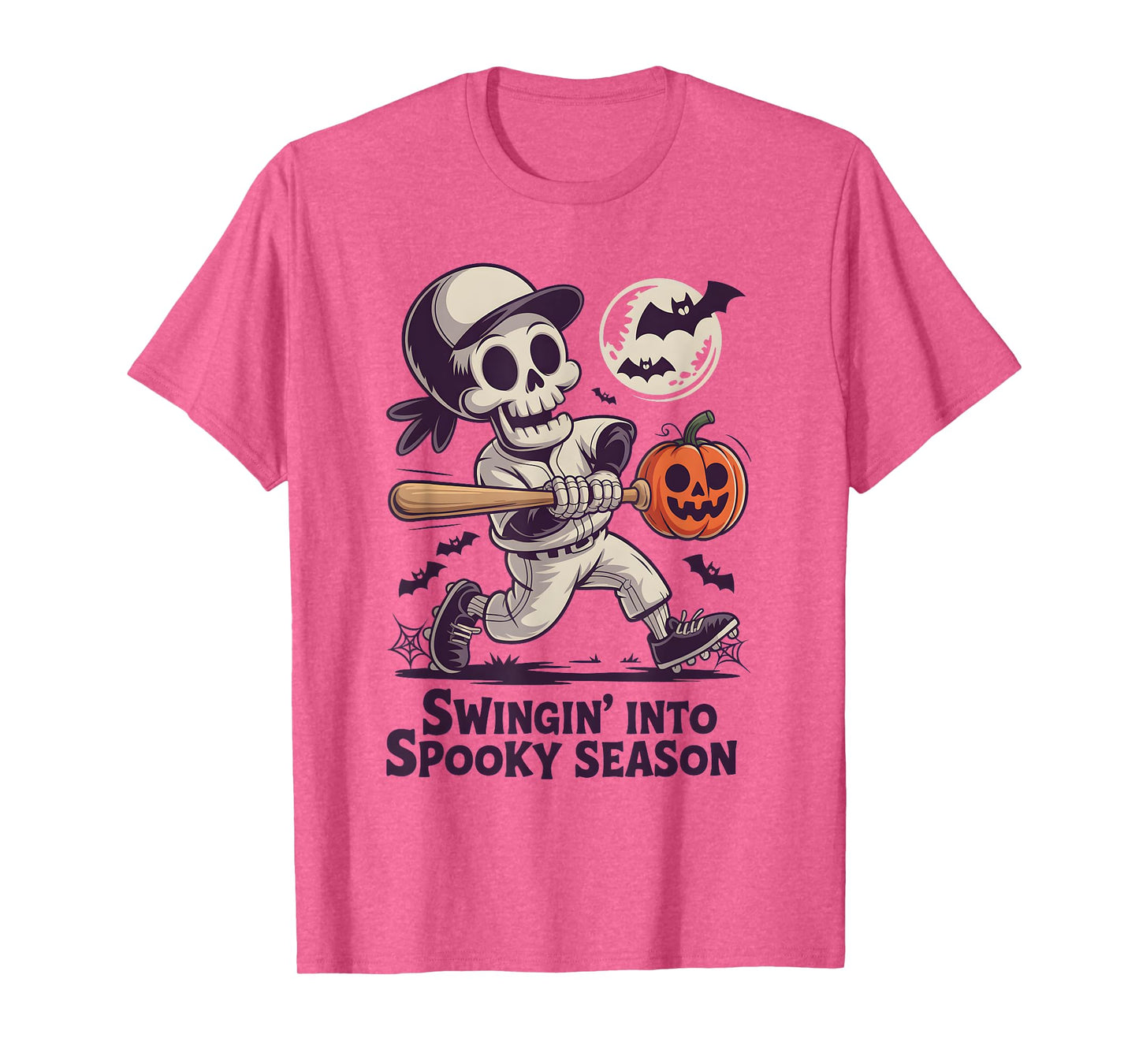Halloween Skeleton Baseball Spooky Season Men Boys Kids T-Shirt