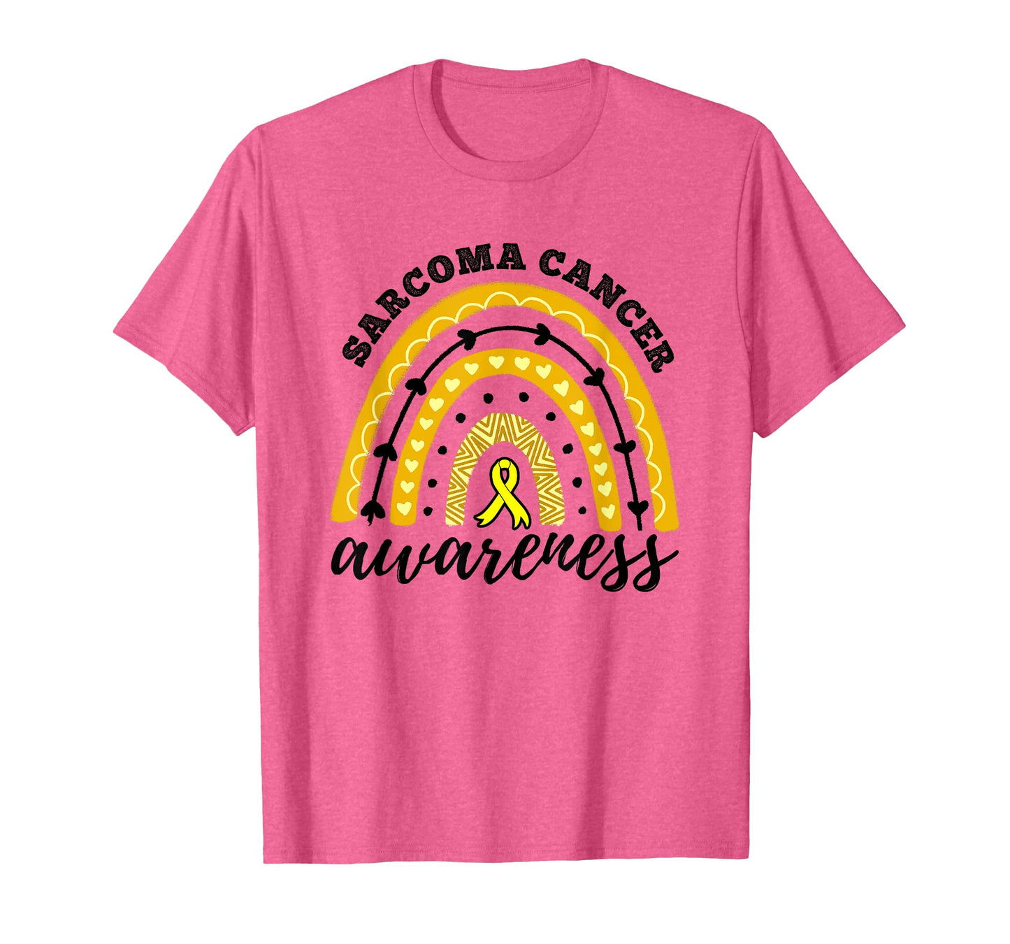 Rainbow Yellow Ribbon Sarcoma Cancer Awareness T-Shirt