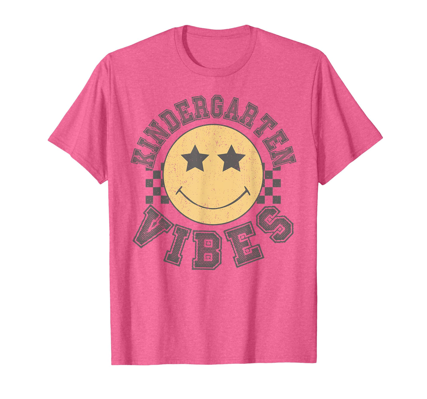 Retro Kindergarten Vibes Smile Face Back to School Kinder T-Shirt