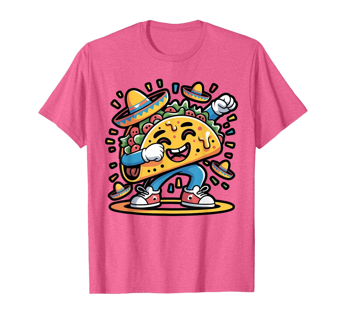 Funny Dabbing Taco with Sombrero Design T-Shirt