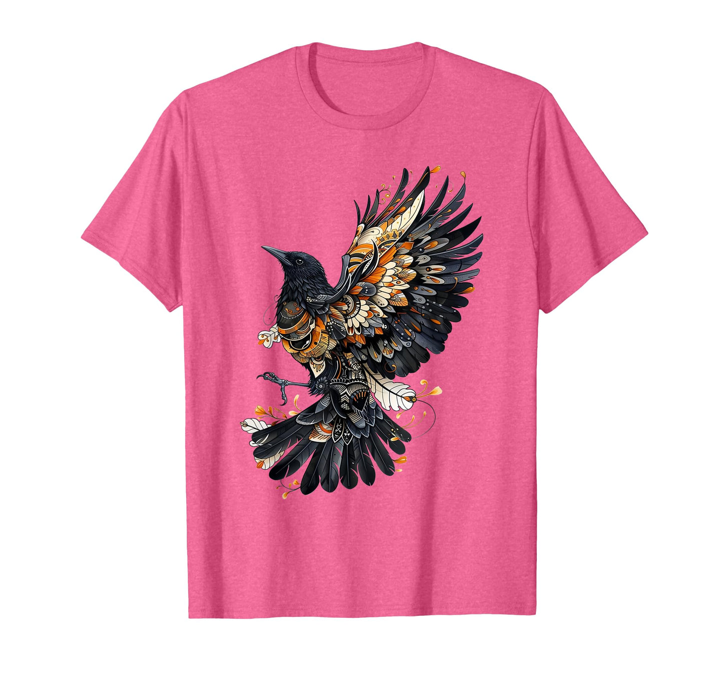 Floral Crow Indian American Native Art Raven Native Culture T-Shirt