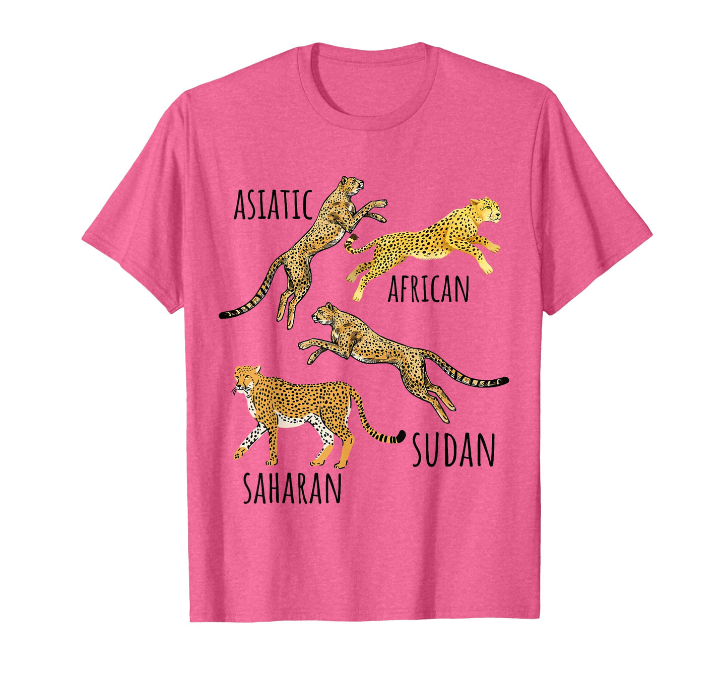 Type of Cheetahs Breeds Collection, Cheetah Print, Big Cat Men Women Kids T-Shirt