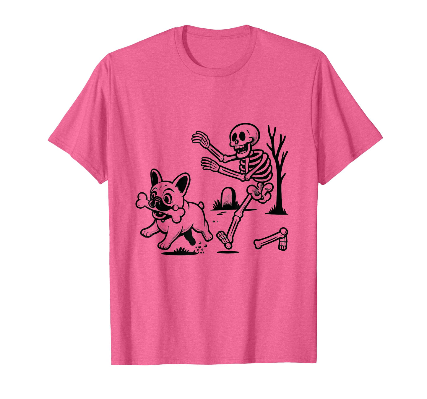 Funny Halloween French Bulldog Skeleton Spooky Season T-Shirt