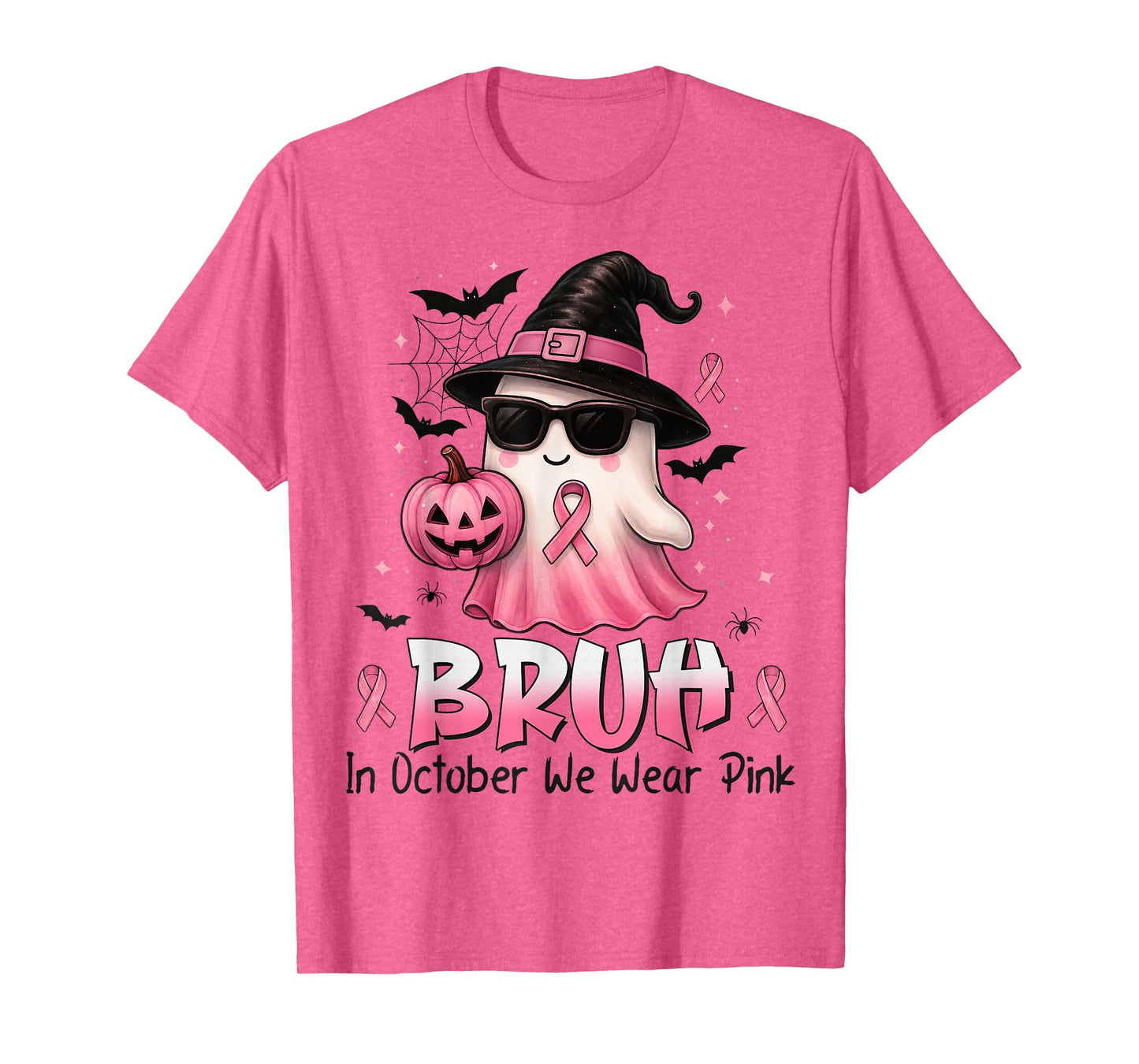 Breast Cancer Shirts for Kids Boys Bruh in October Wear Pink T-Shirt