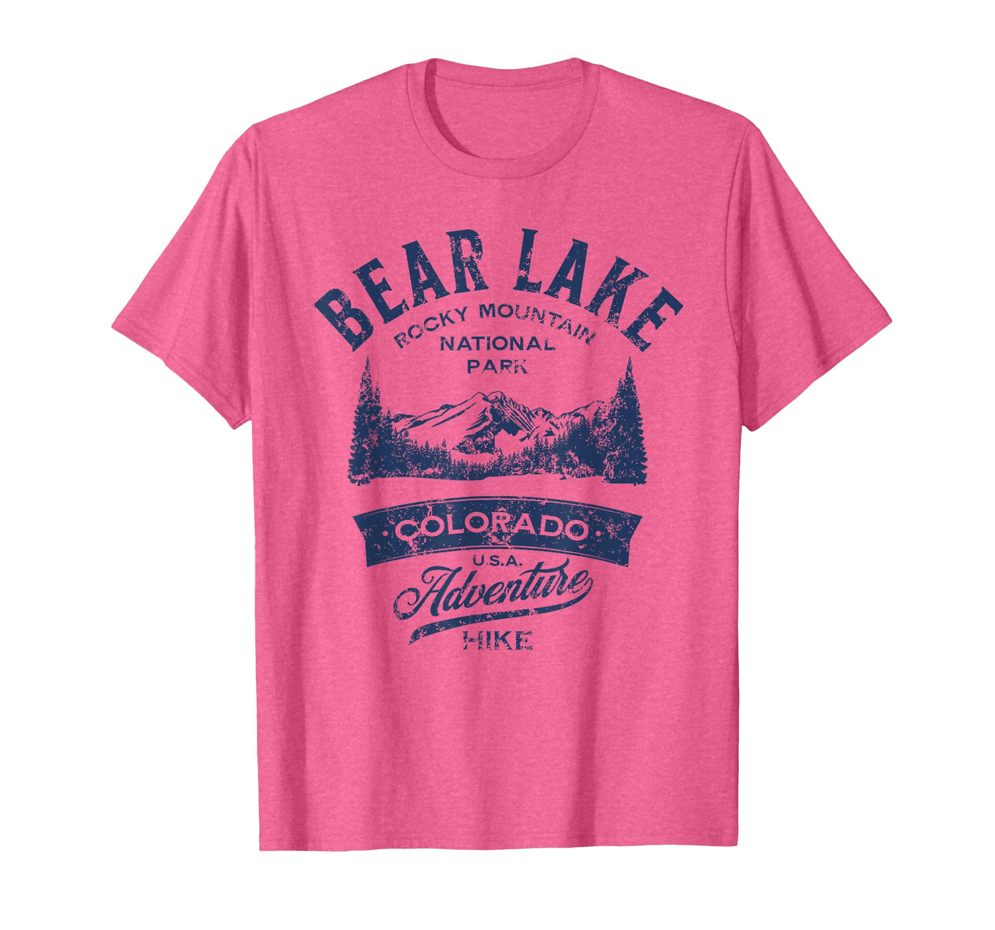 Bear Lake Rocky Mountain National Park Distressed Design T-Shirt