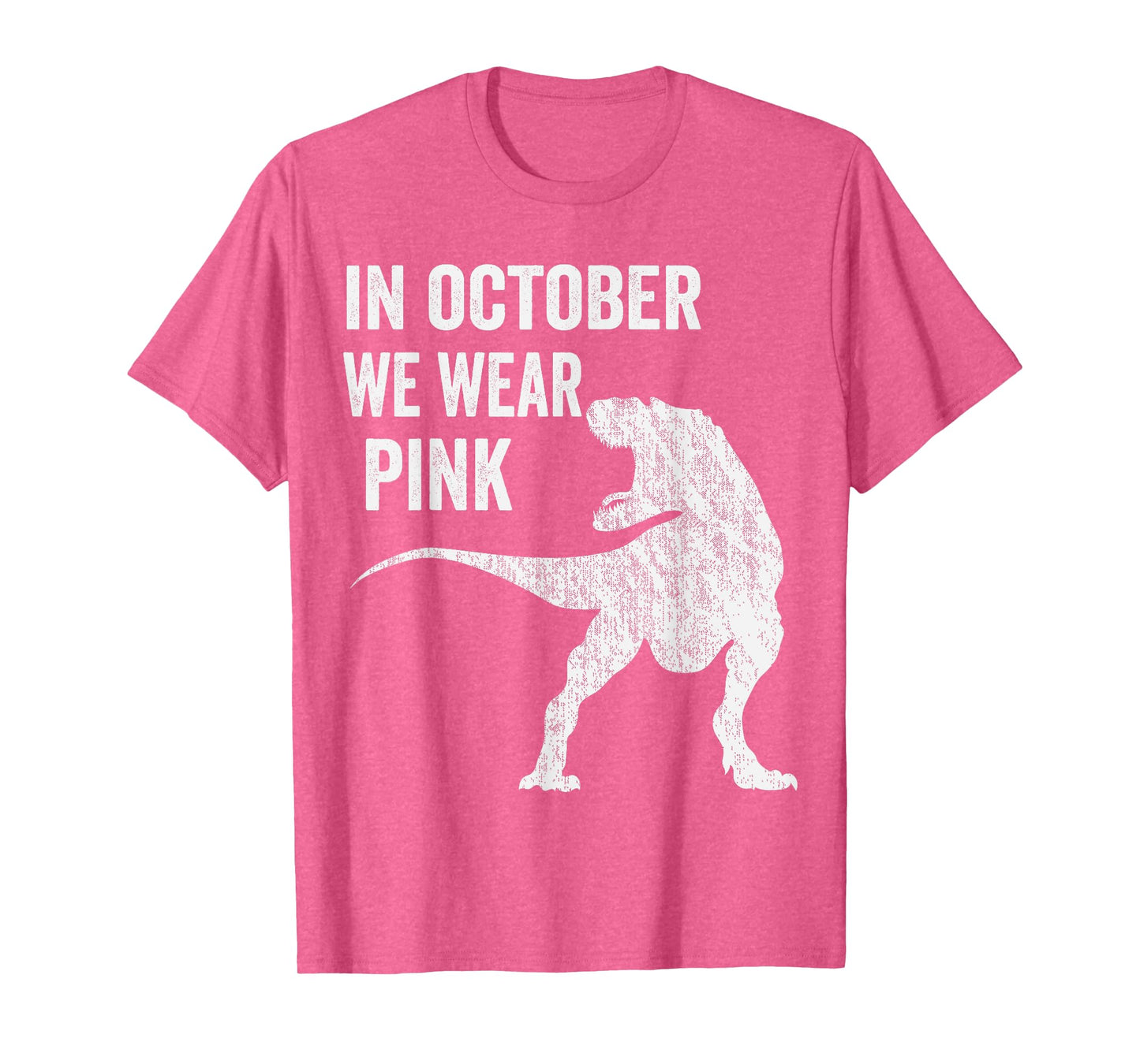 In October We Wear Pink Dinosaur Trex Breast Cancer Kids T-Shirt