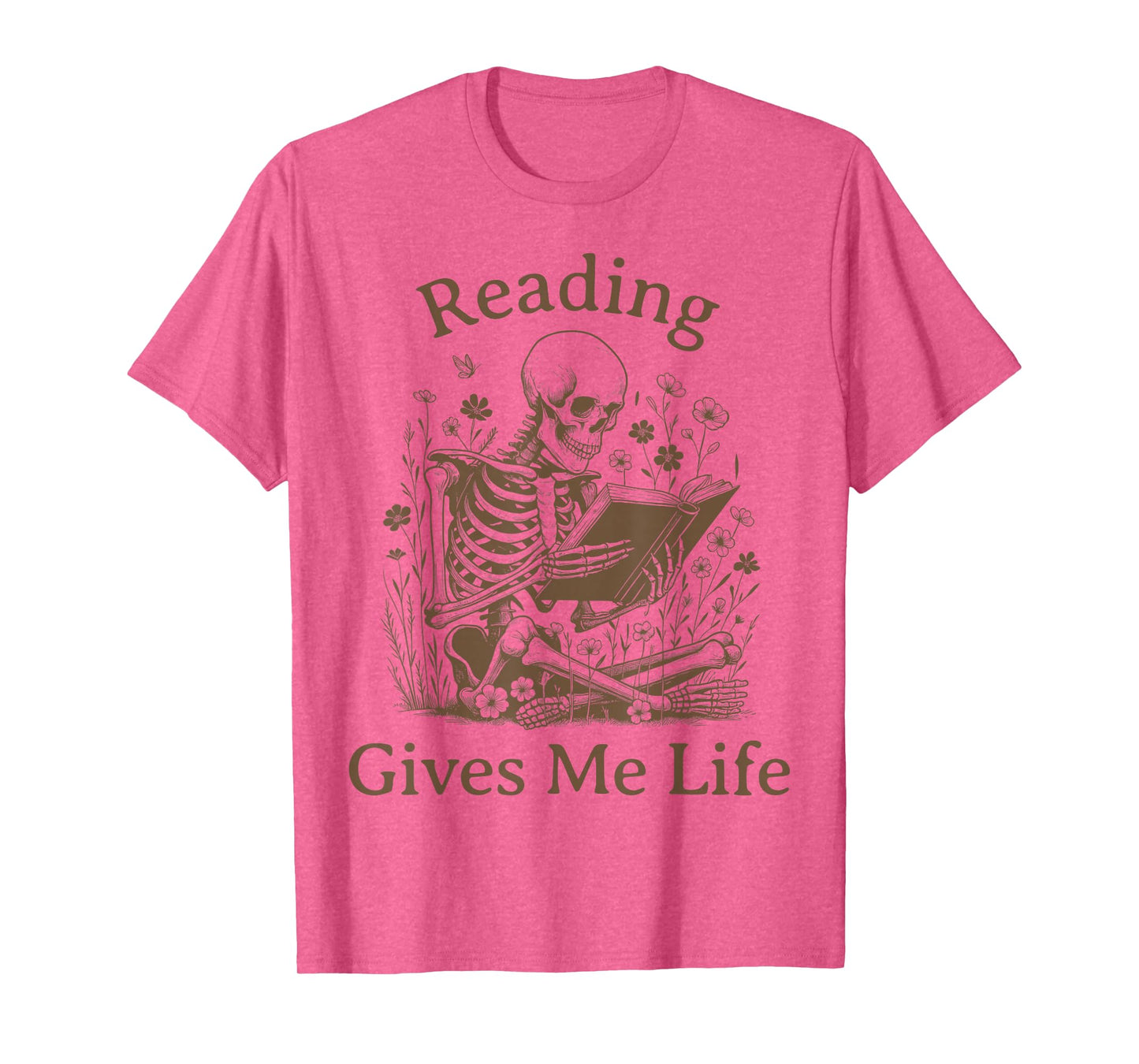 Bookish Skeleton Reading Book Nerd Bookworm Literary Girl T-Shirt