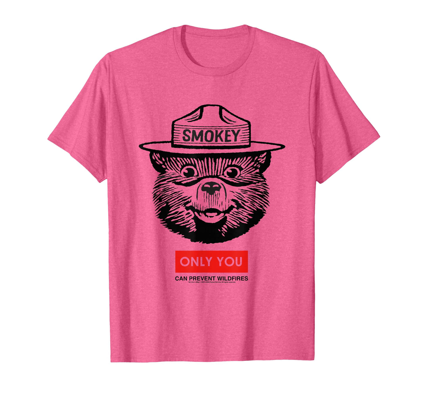 Smokey Bear Only You Can Prevent Forest Fires Minimal Face T-Shirt
