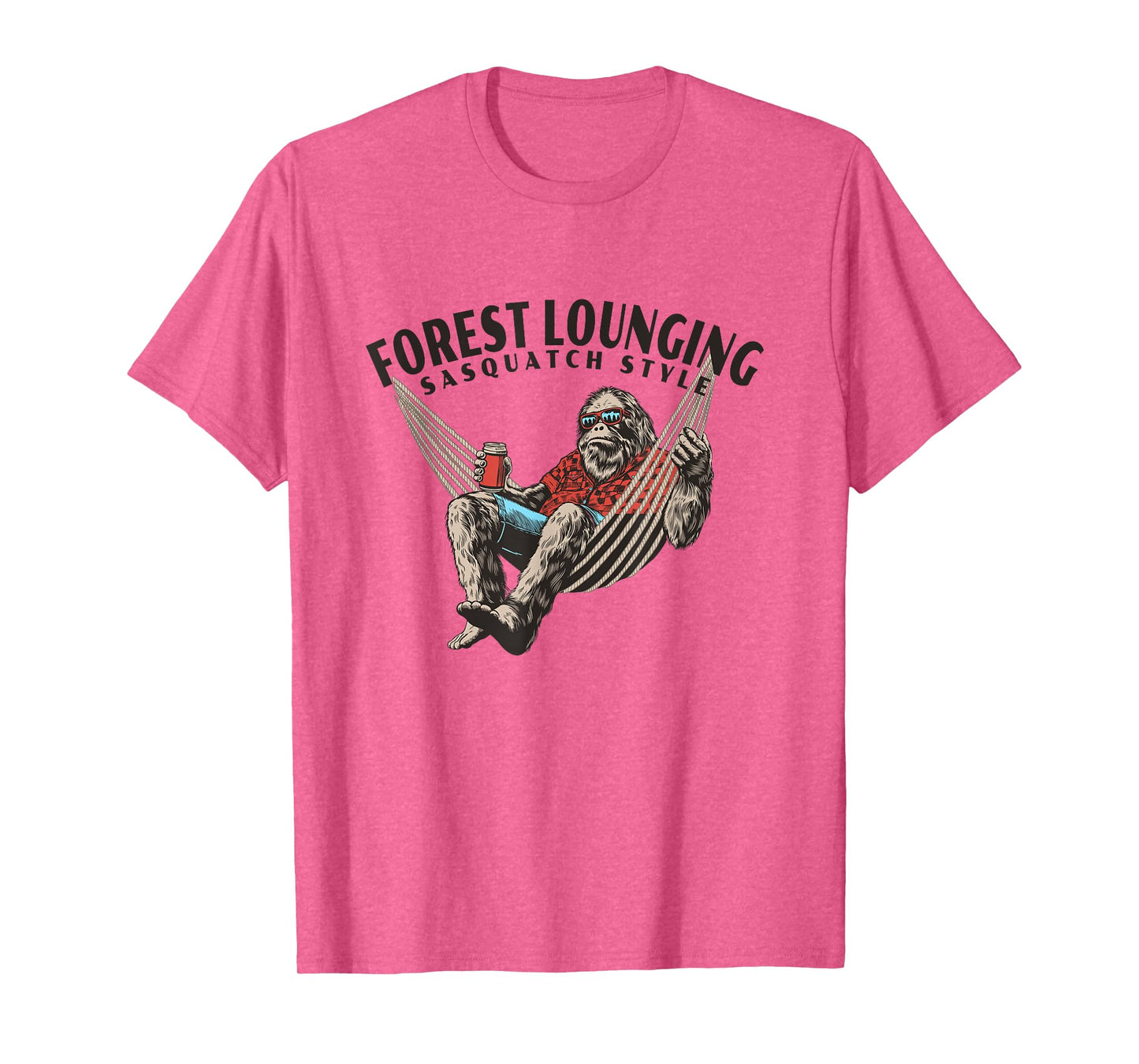Forest Lounging Sasquatch Style Hammock Big Foot Artwork T-Shirt