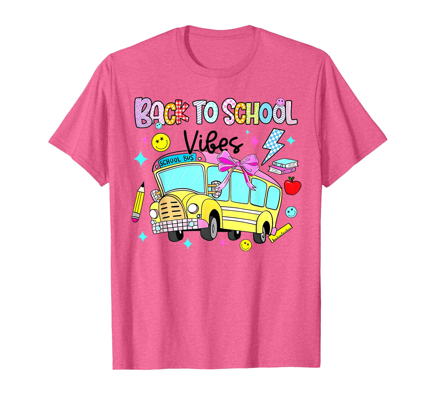School Bus Back To School Vibes Happy First Day Of School T-Shirt