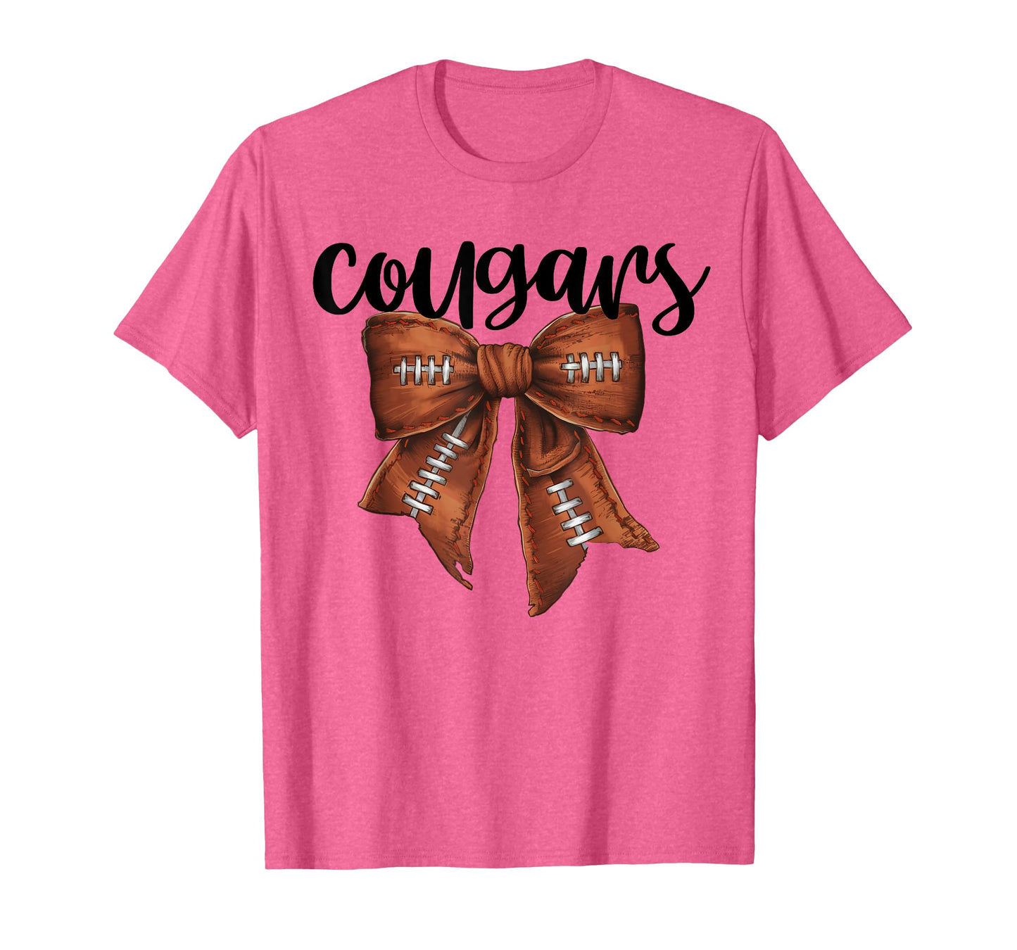 Cougars Football Bow School Spirit Team Mascot Game Night T-Shirt