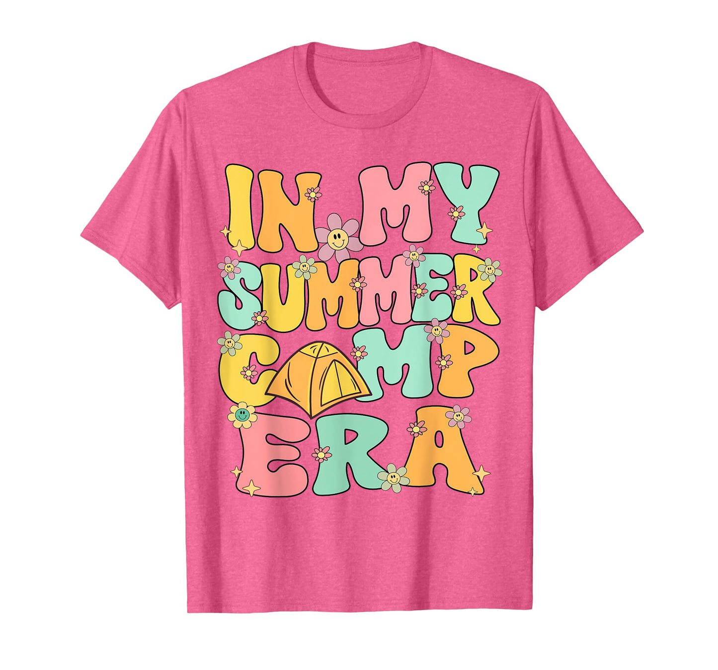 In My Summer Camp Era Retro Groovy Summer Camp Camping Funny T-Shirt