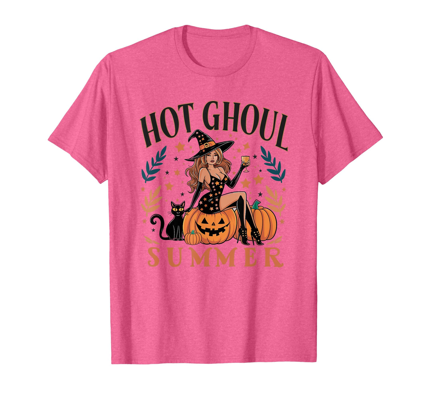 Hot Ghoul Summer Funny Witch Gothic Spooky Retro Halloween T-Shirt