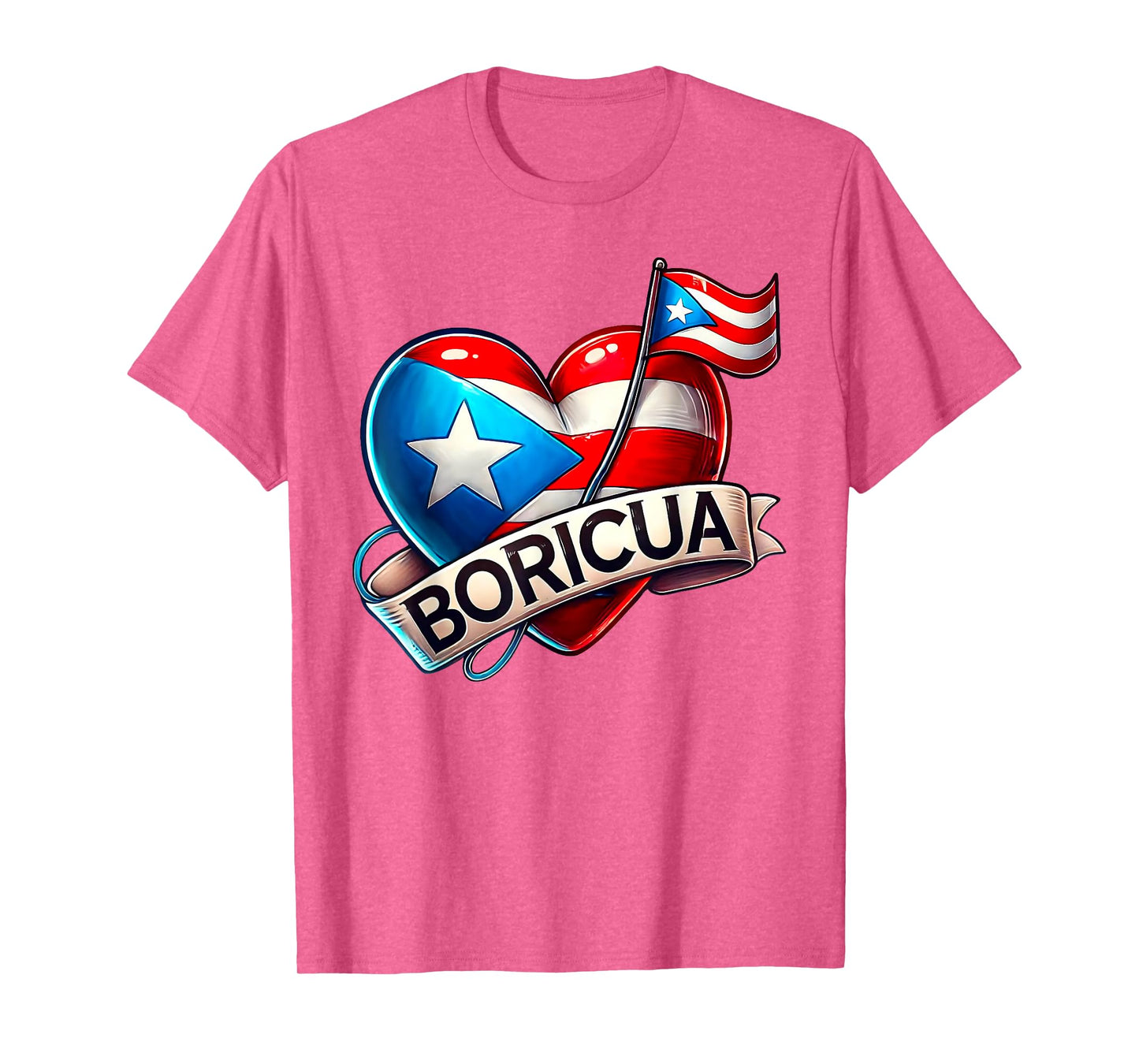 Puerto Rico Flag Heart Boricua Women Rican Hispanic Heritage T-Shirt