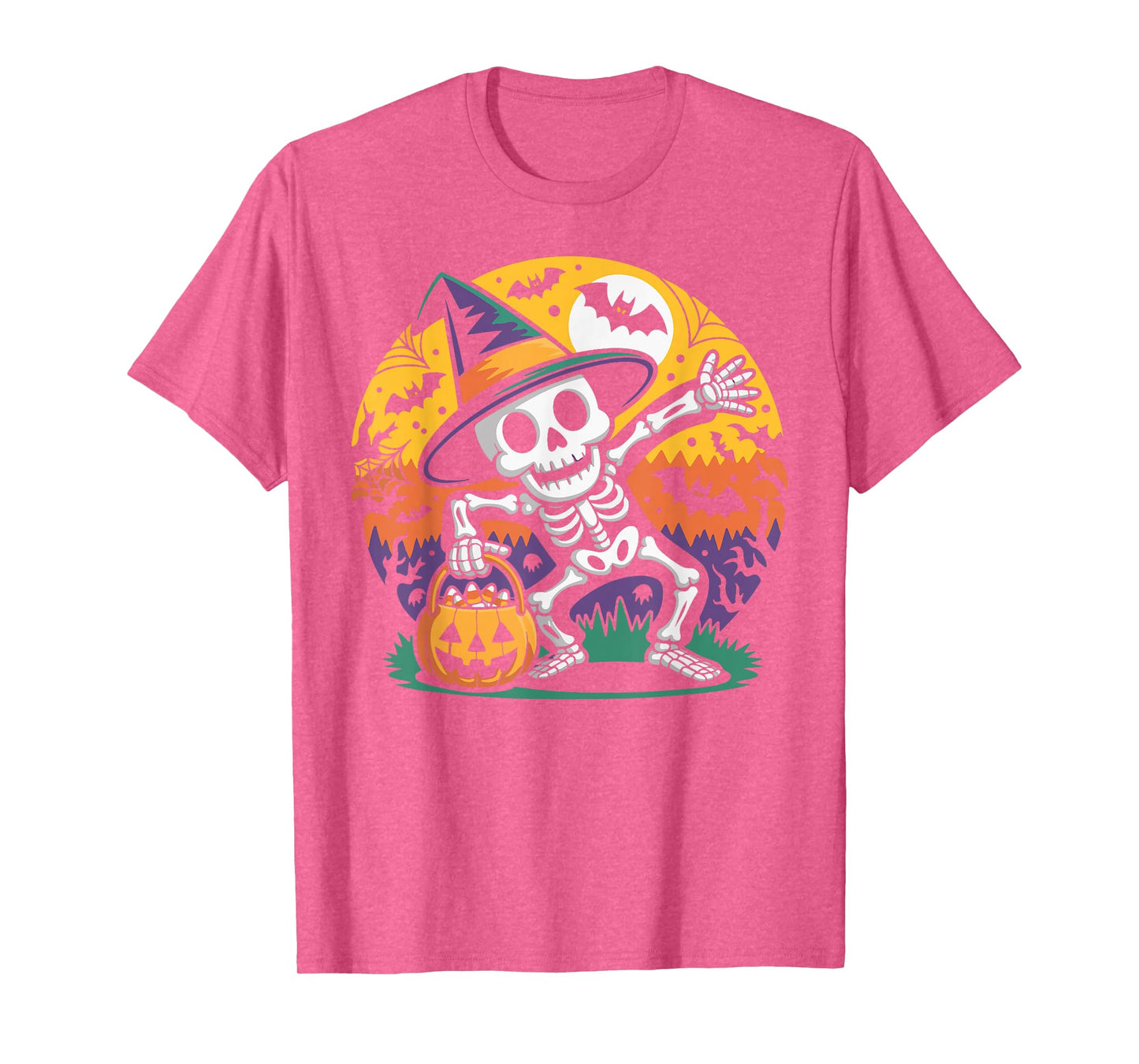 Skeleton Witch Pumpkin Halloween Trick or Treat Costume Boys T-Shirt