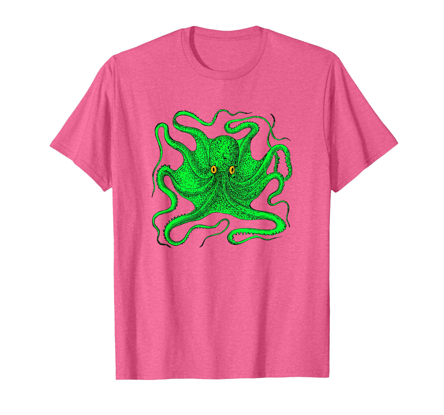 Octopus Shirt Graphic Tee (green with yellow eyes)