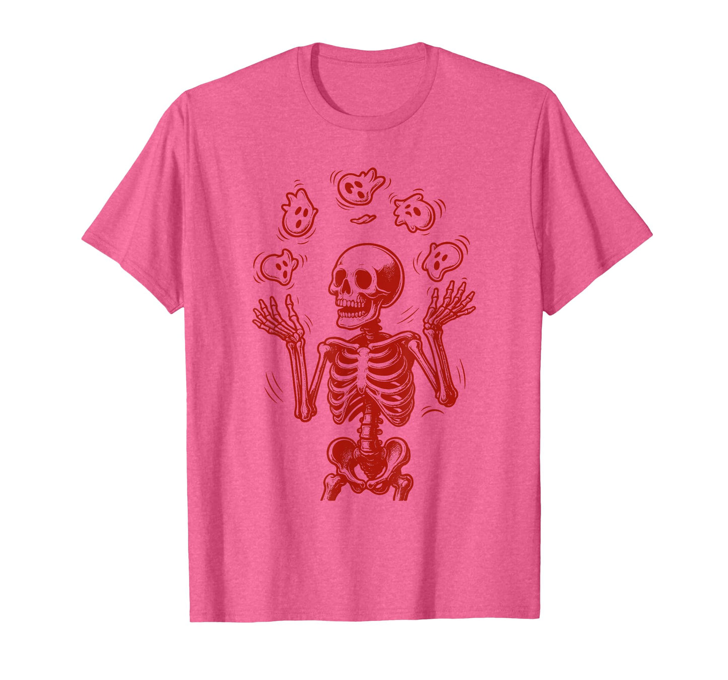 Retro Skeleton Juggling Ghosts Funny Halloween Tee T-Shirt