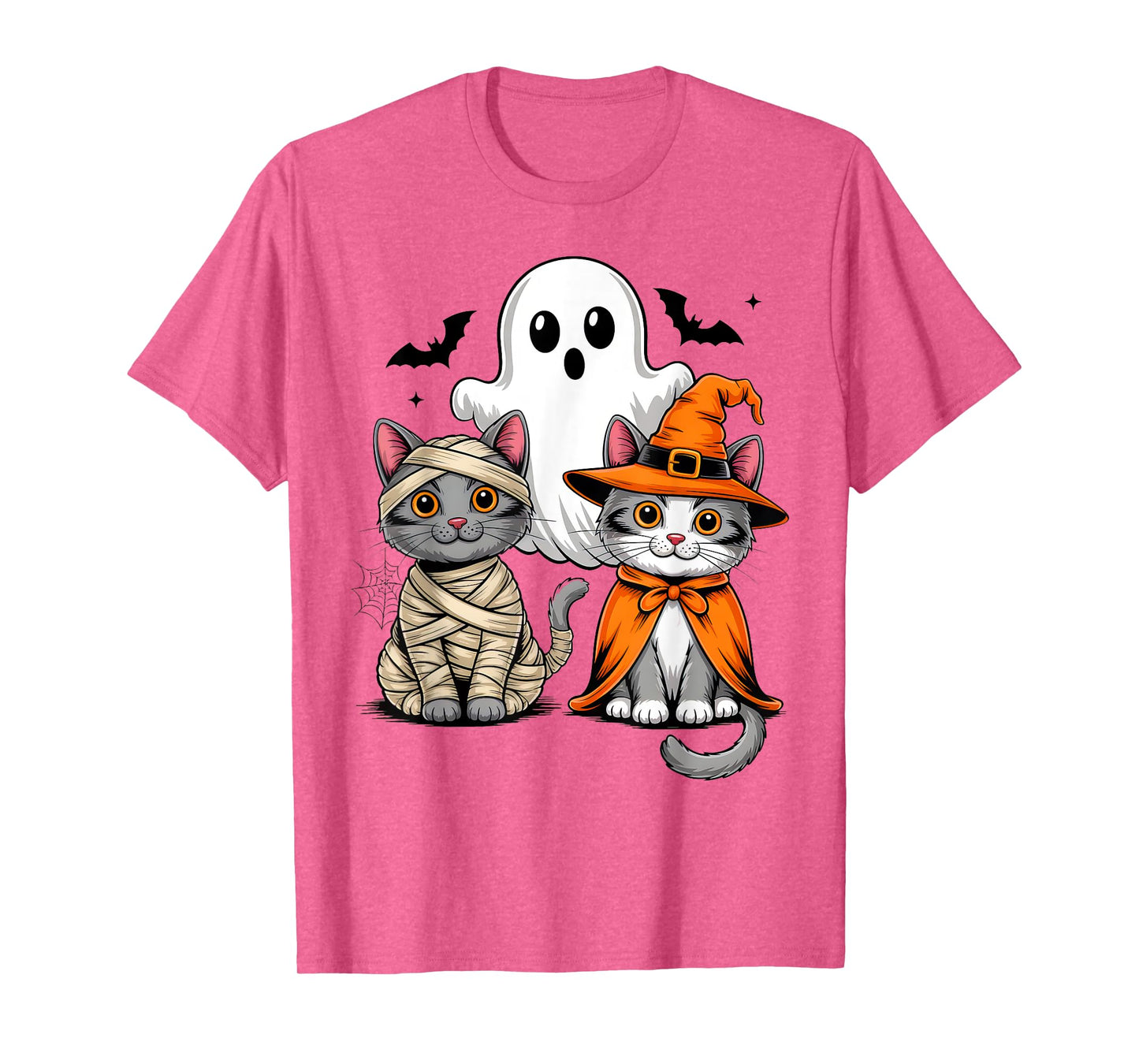 Cute Black Cat Ghost Witch Halloween Costume Men Women Kids T-Shirt