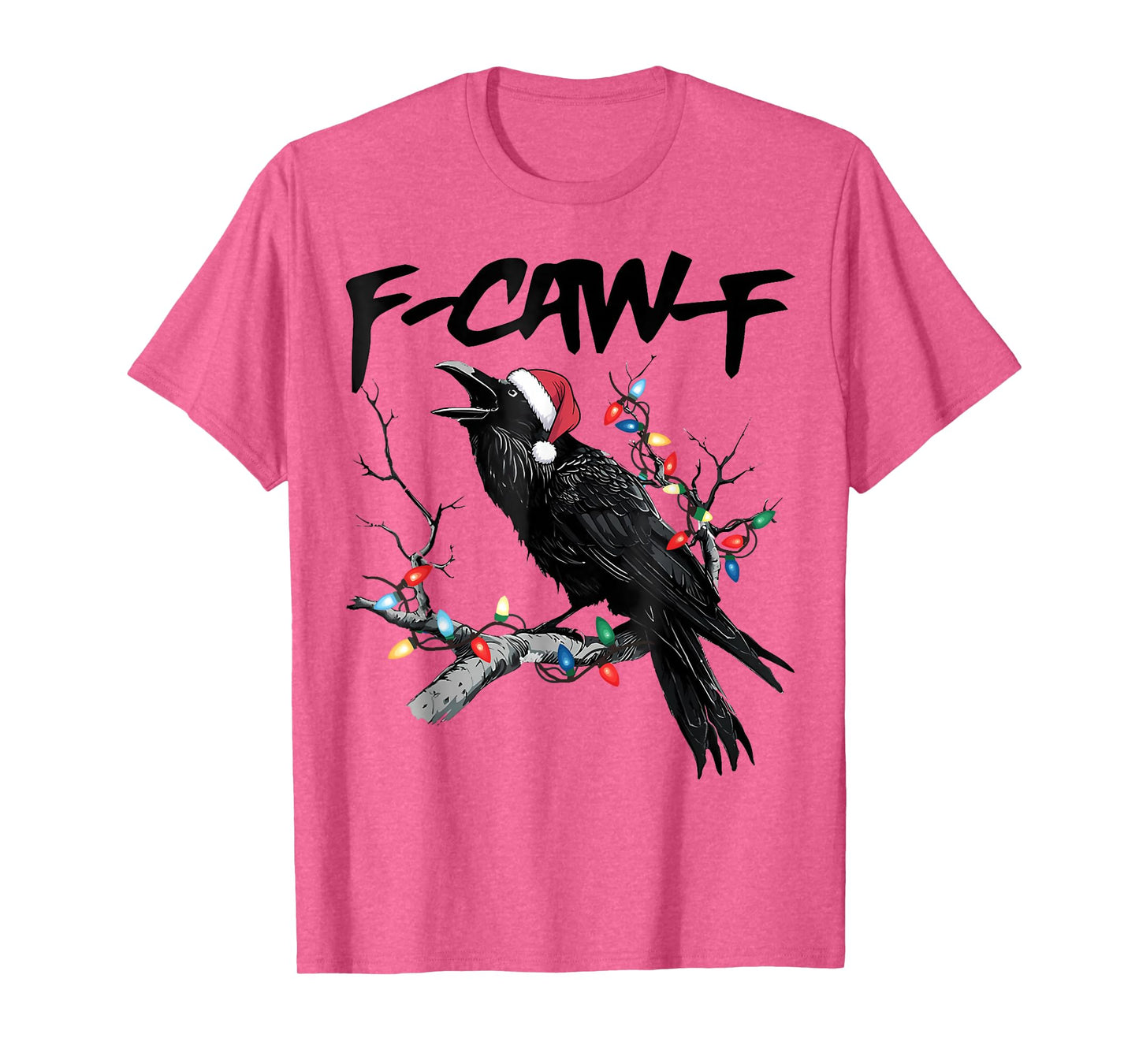 F-Caw-F Black Crow Pun Funny Bird Cawing Grunge Christmas T-Shirt