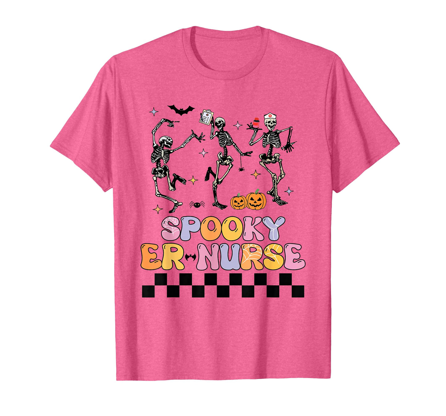 Spooky ER Nurse Skeleton Halloween Costume T-Shirt