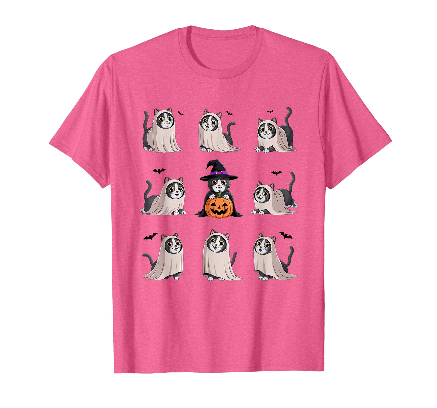Cute Ghost Cat Funny Halloween Outfit Costumes Black Cat T-Shirt