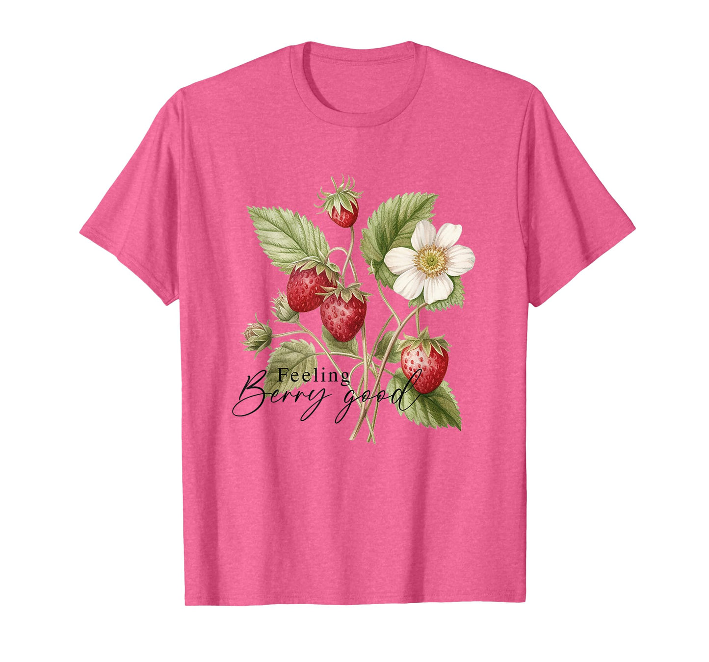 Summer Flower Strawberries Nature Lover Floral Wildflower T-Shirt
