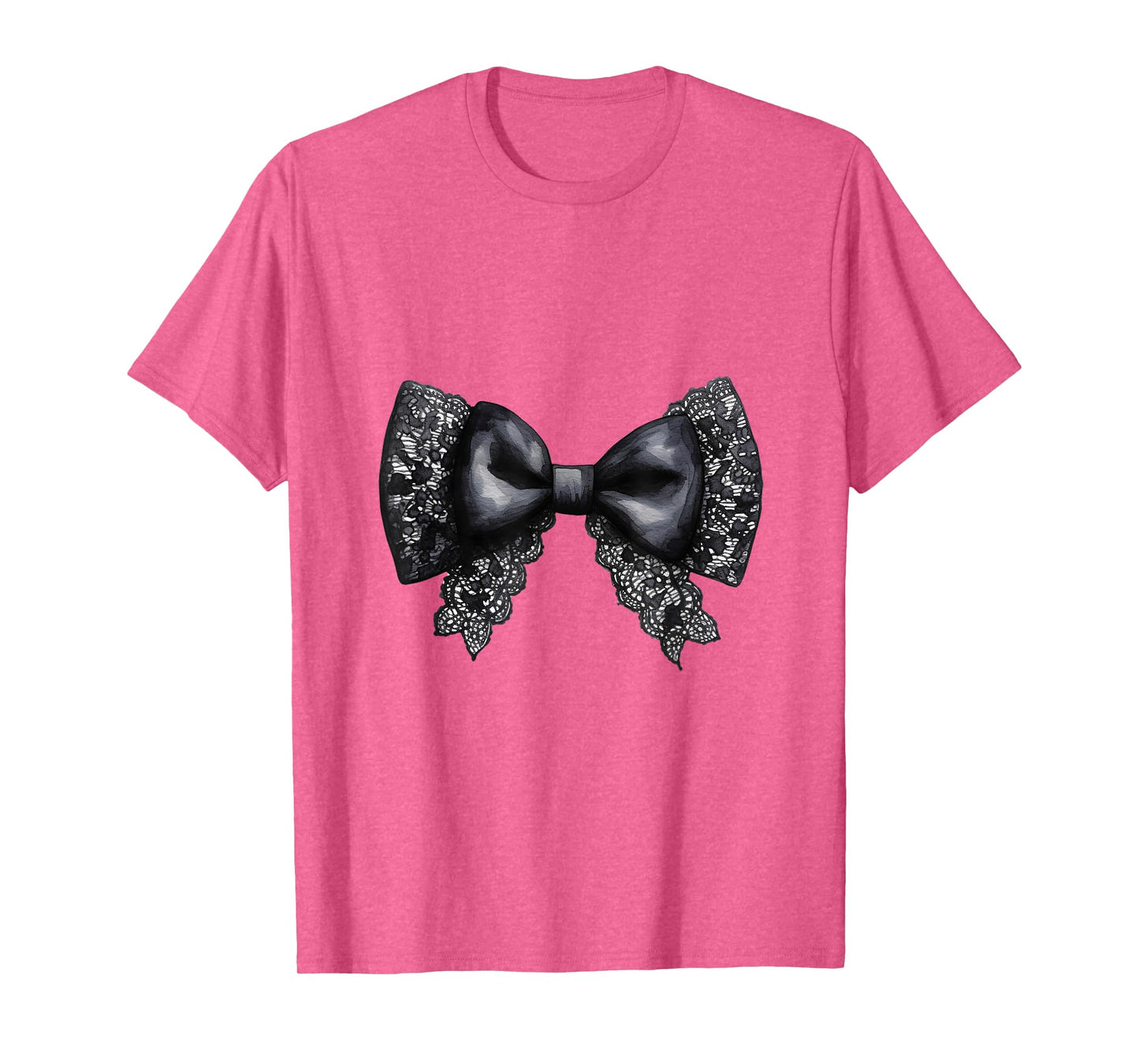 Black Lace Bow Design Girly T-Shirt