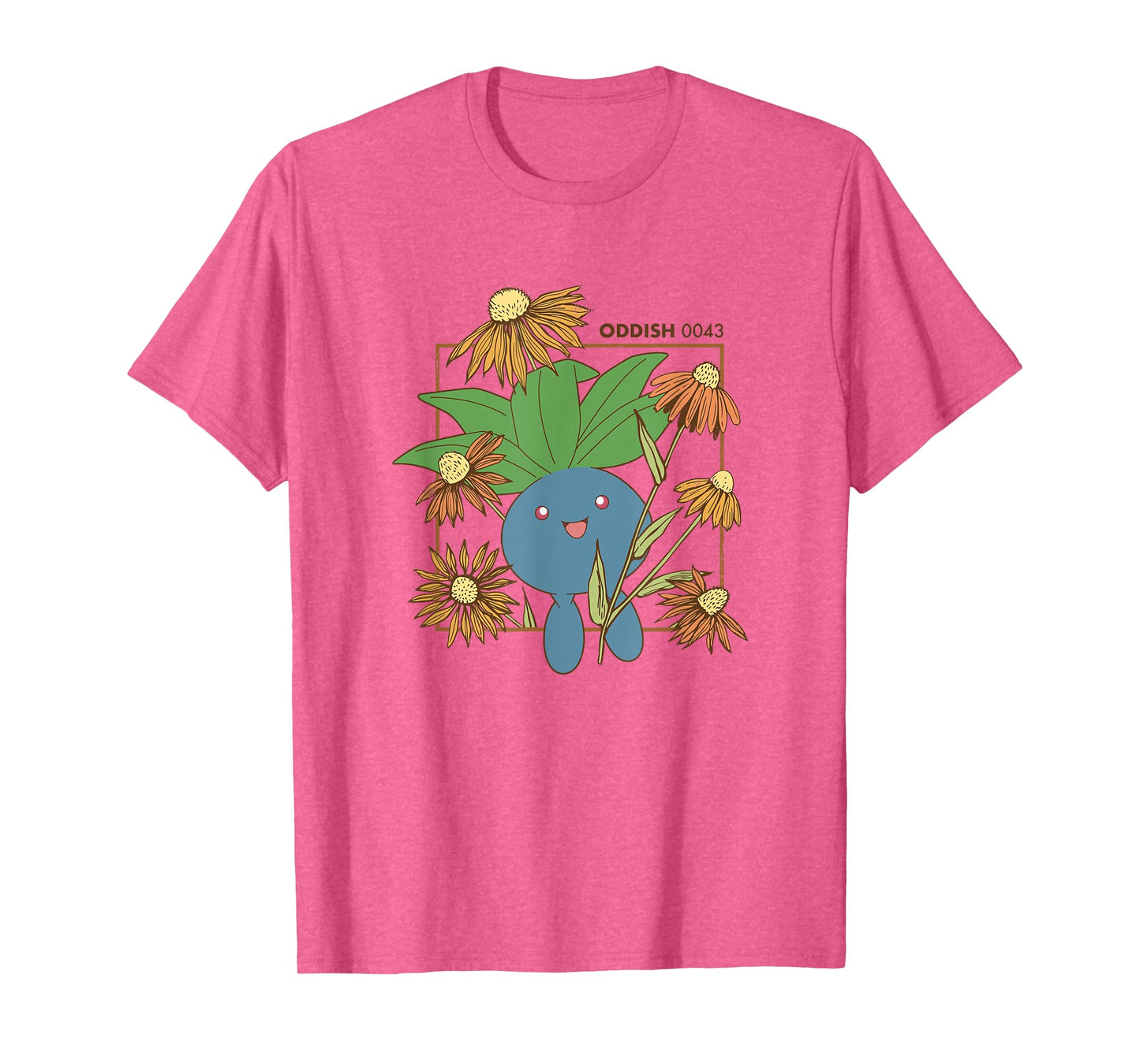 Pokémon Oddish 0043 Happy Jumping Floral Portrait T-Shirt