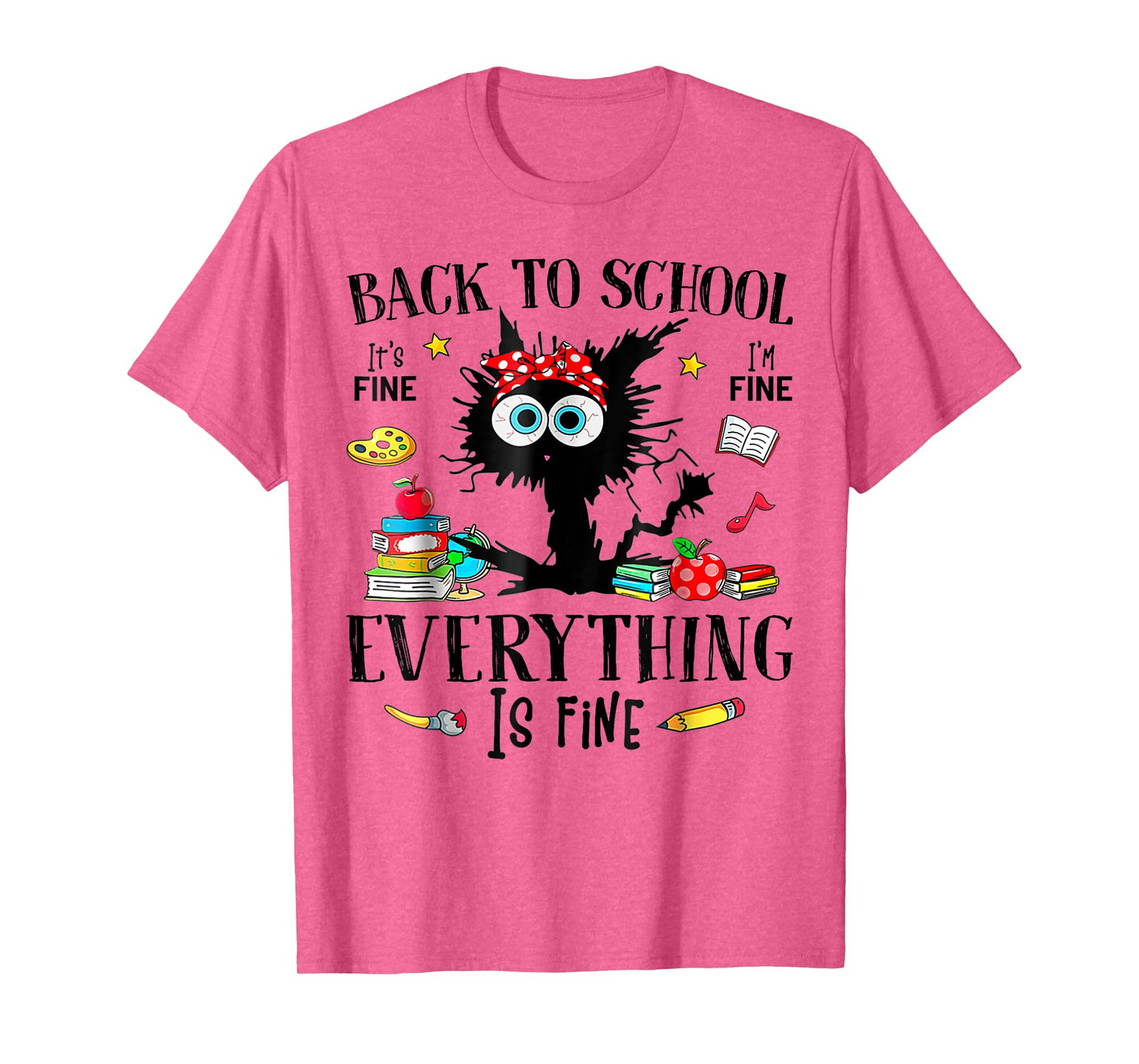 Back To School Frist Day Of School Teacher & Kids Funny Cat T-Shirt