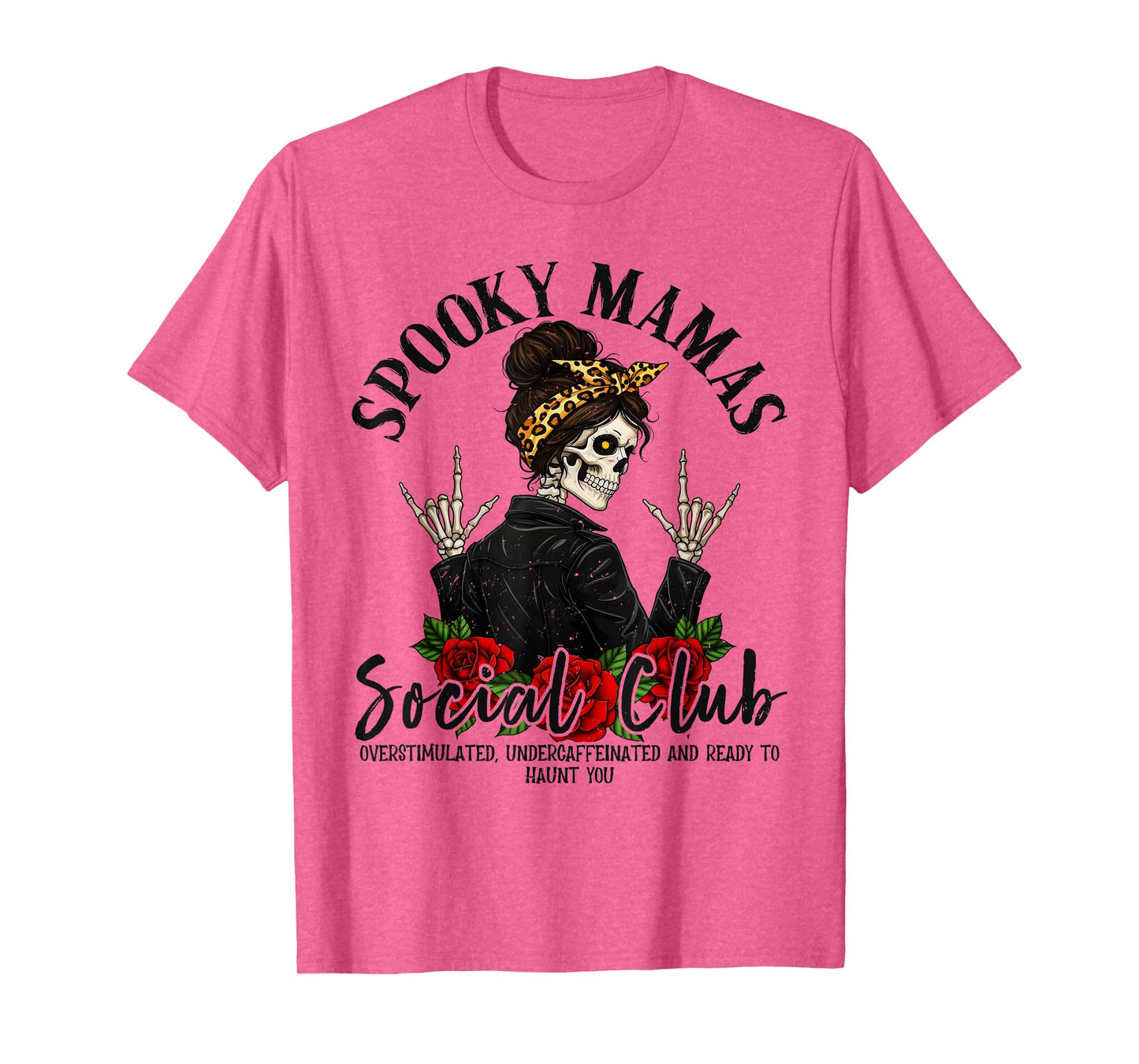 Spooky Mamas Social Club Halloween Vibe Skeleton Women Funny T-Shirt
