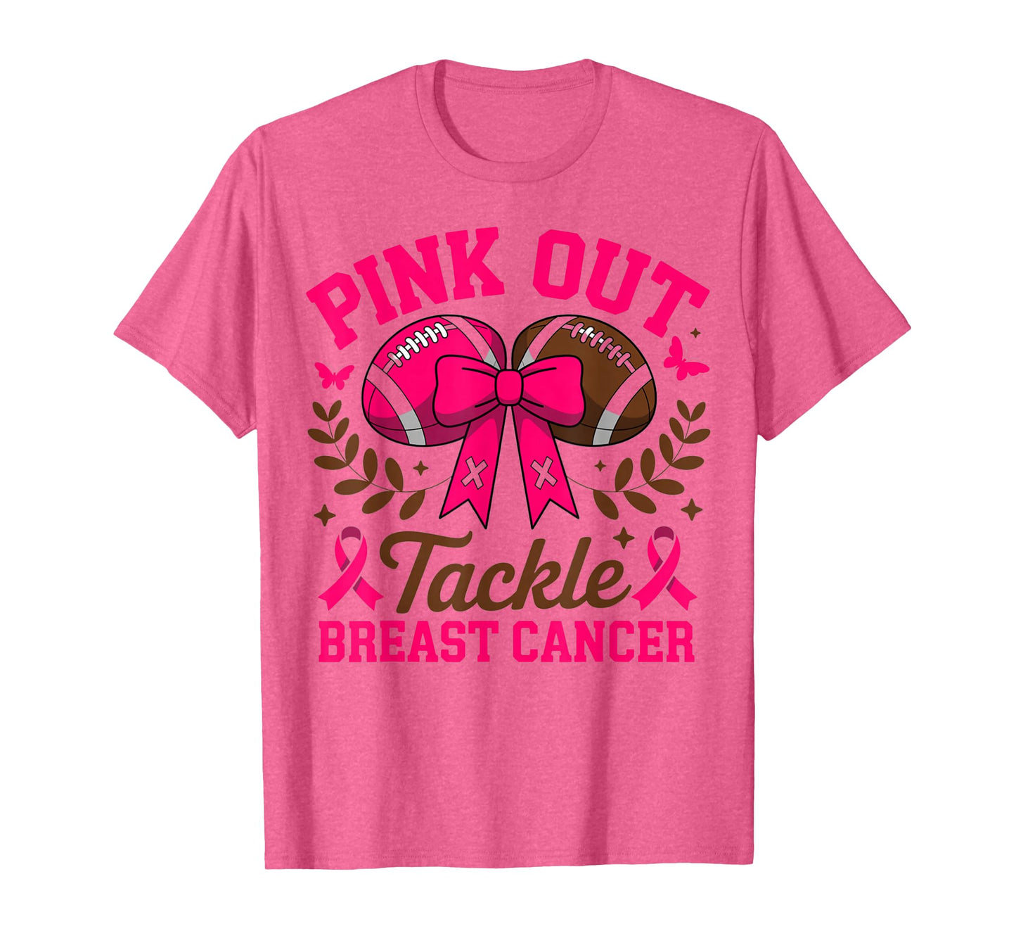 Tackle Breast Cancer Pink Out American Football Awareness T-Shirt
