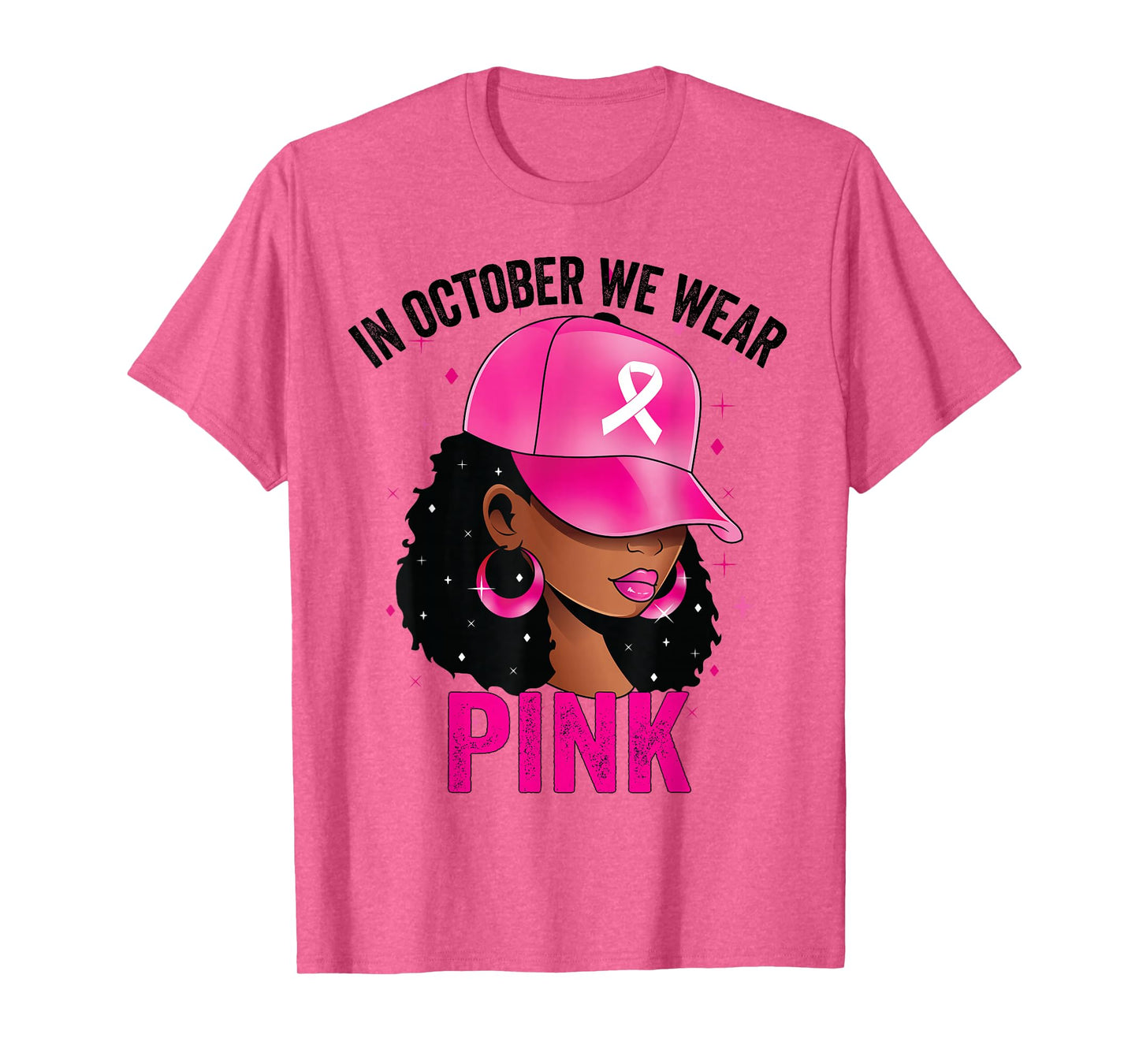 In October We Wear Pink Black Women Breast Cancer Awareness T-Shirt