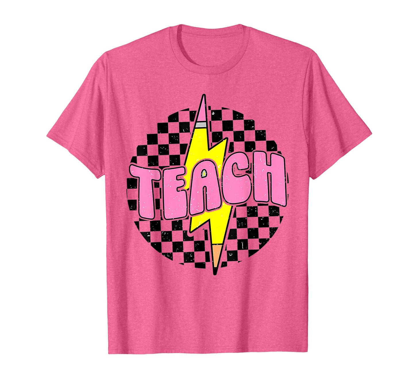 Teach Pencil Lightning Bolt Retro Back To School for Teacher T-Shirt
