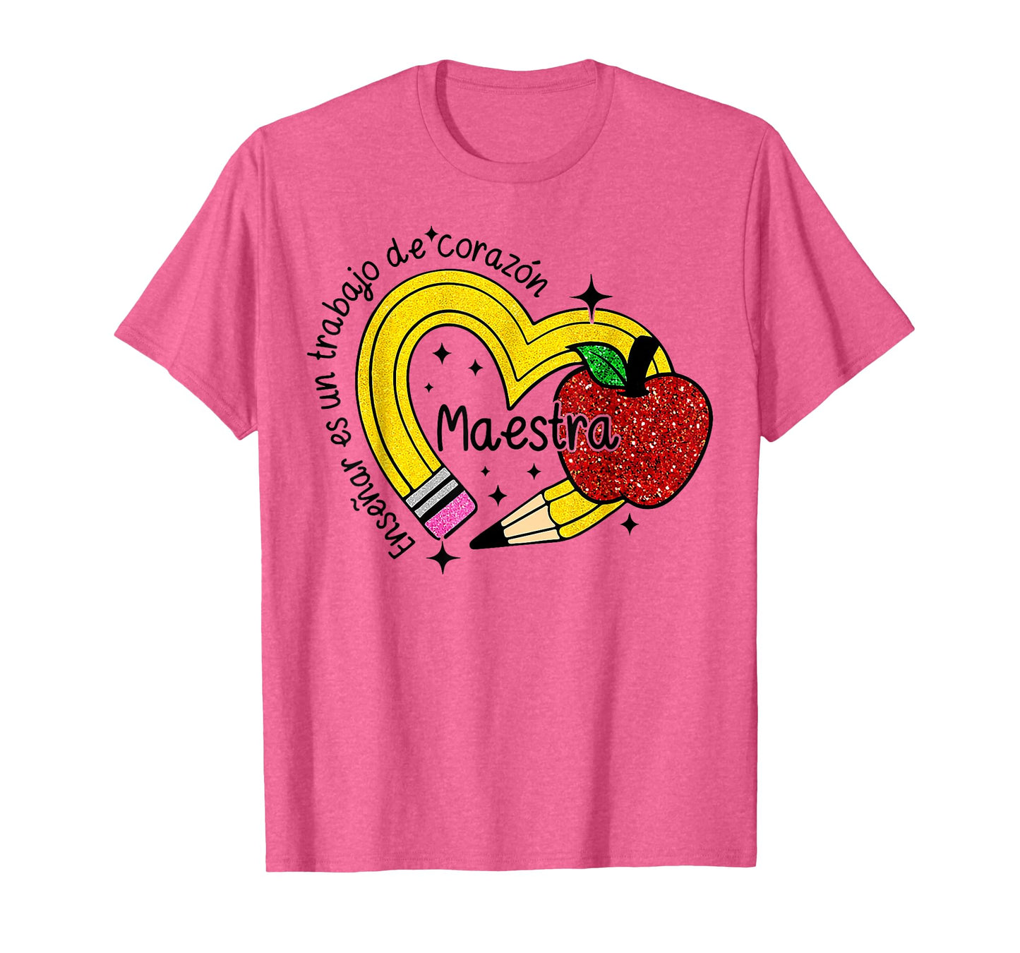 Maestra Spanish Teacher Rainbow Pencil Maestra T-Shirt