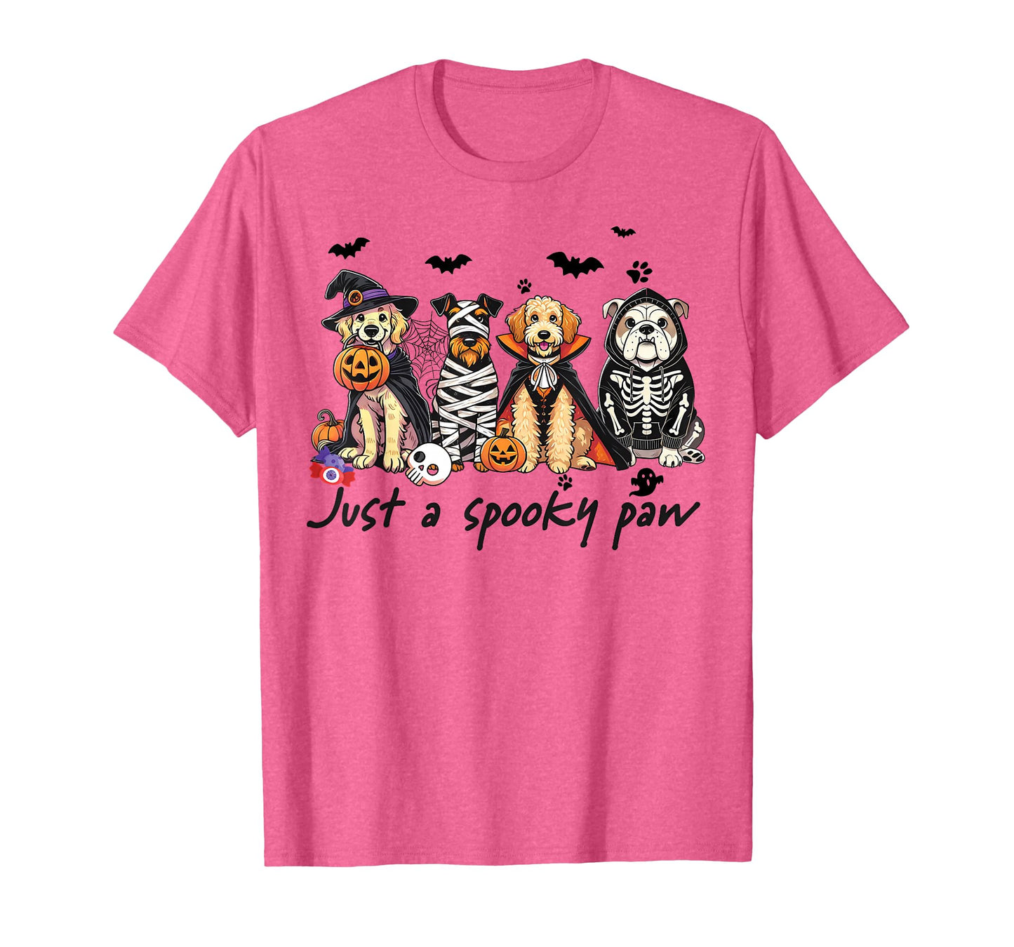 Just A Spooky Paw Halloween Dog Men Women T-Shirt