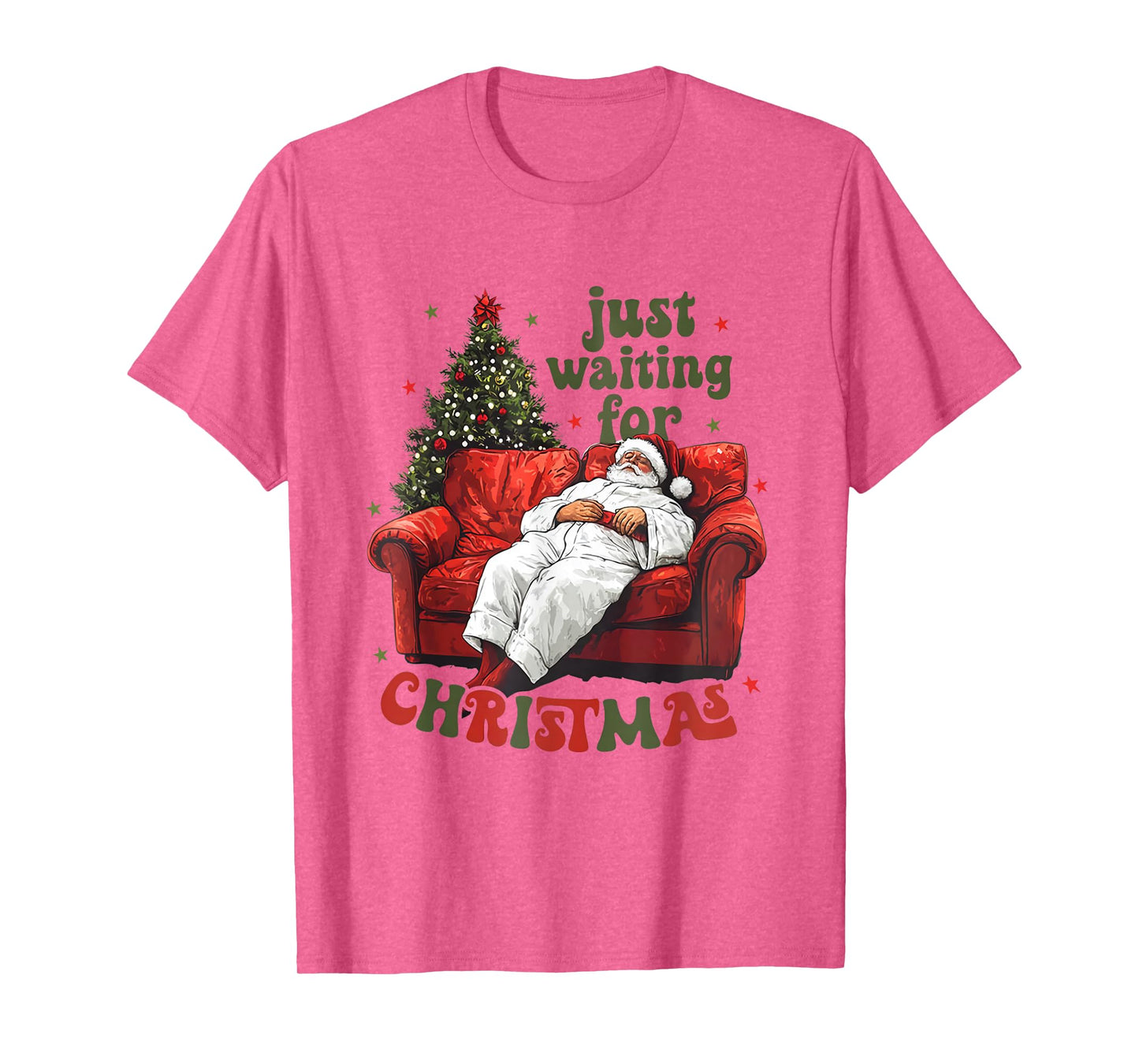 Lazy Santa Claus Relaxing On Couch Christmas Holiday Theme T-Shirt