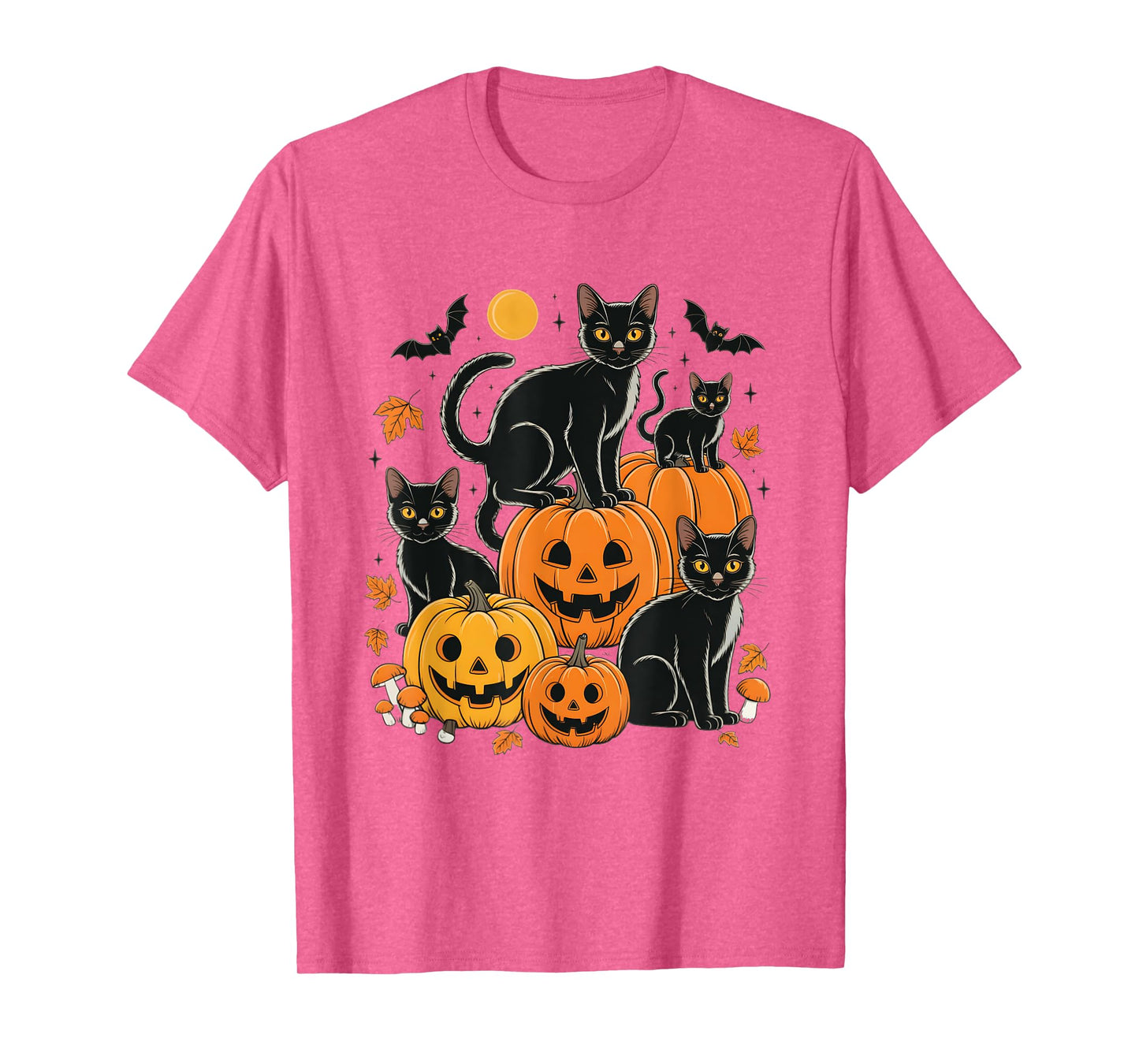 Black Cats and Pumpkins Halloween - Cute Spooky Cat Lover T-Shirt