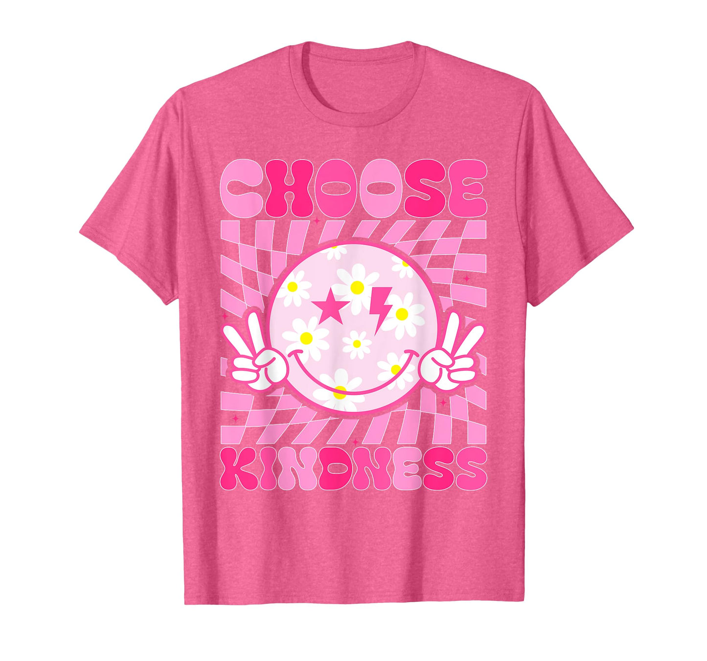 Retro Choose Kindness Smile Face Groovy Be Kind Women Kids T-Shirt