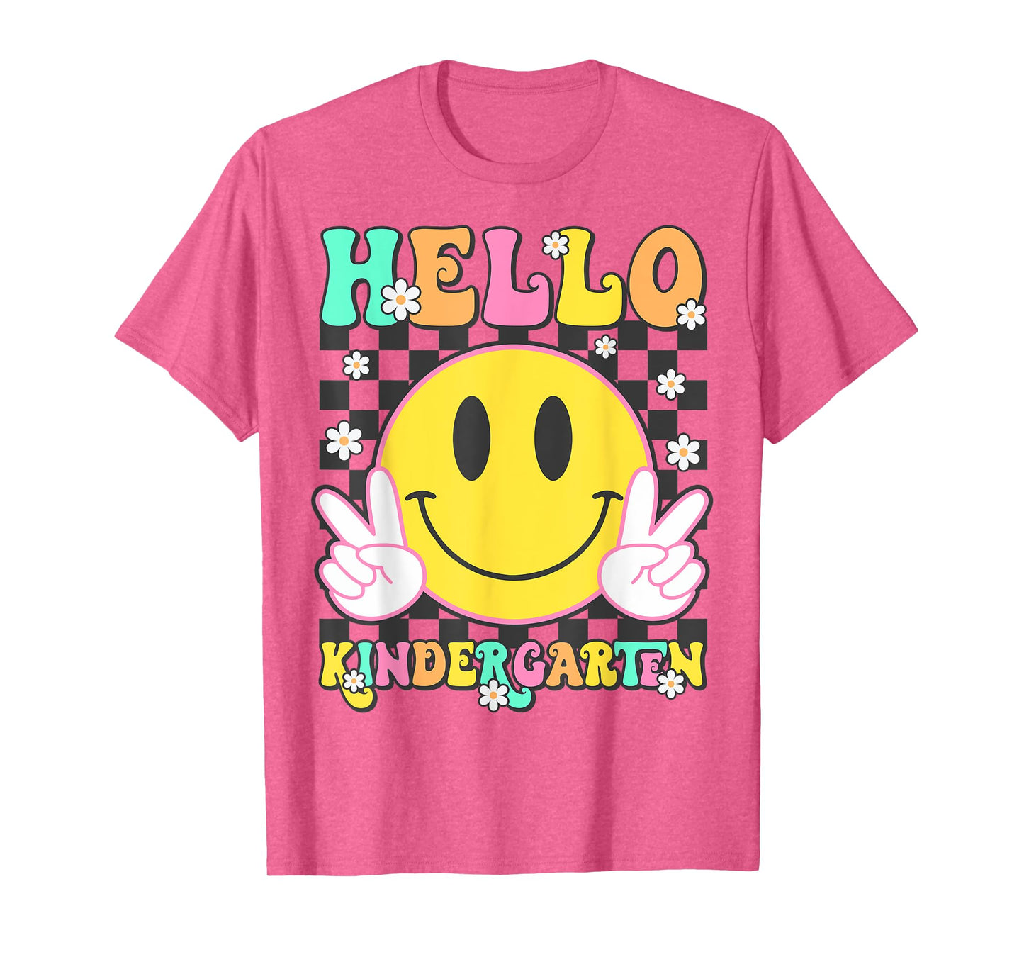 Hello Kindergarten Smile Face Back to School Girl Kid T-Shirt