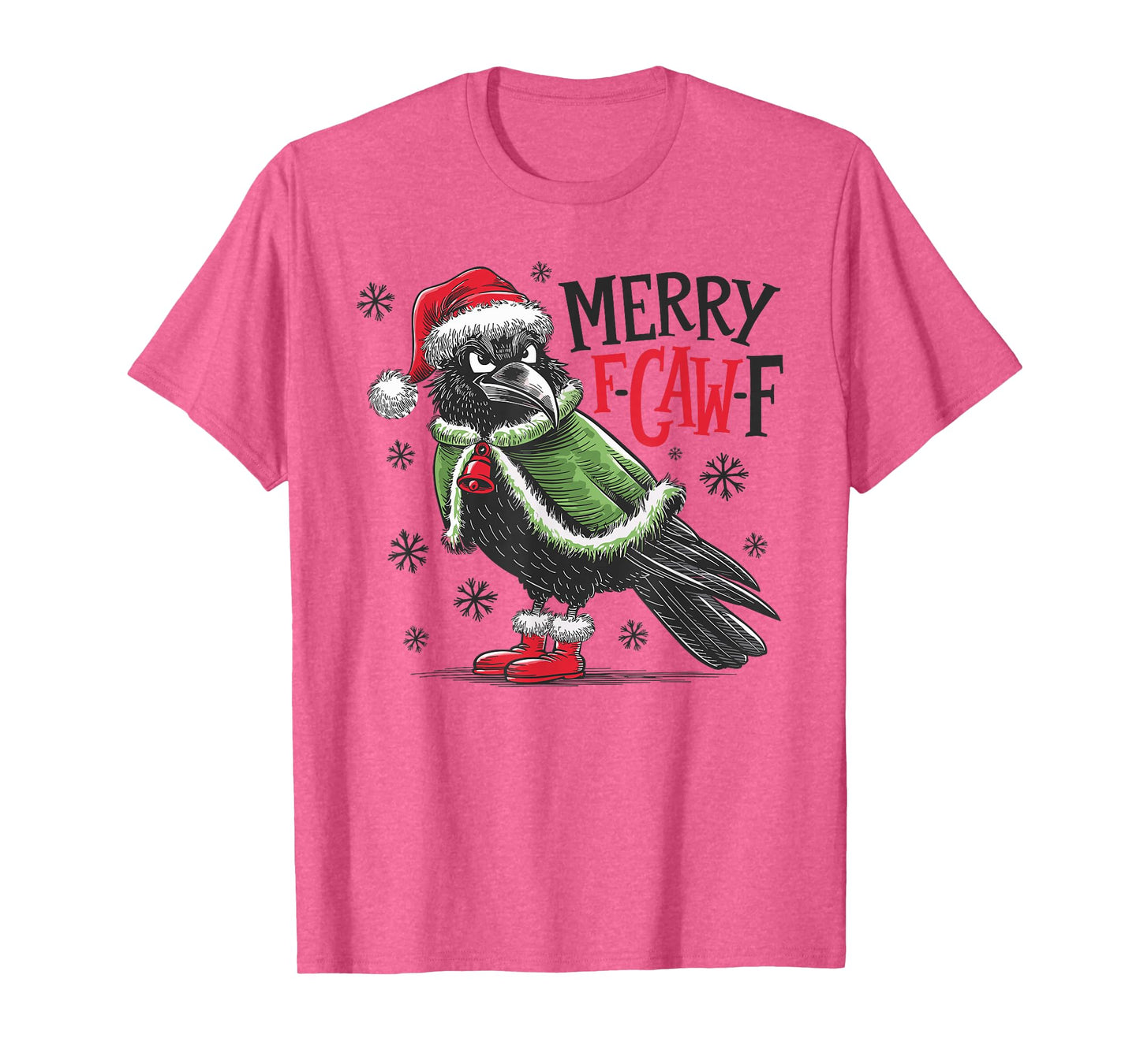 Funny Christmas Men Women F-Caw-F FCAWF Black Crow T-Shirt