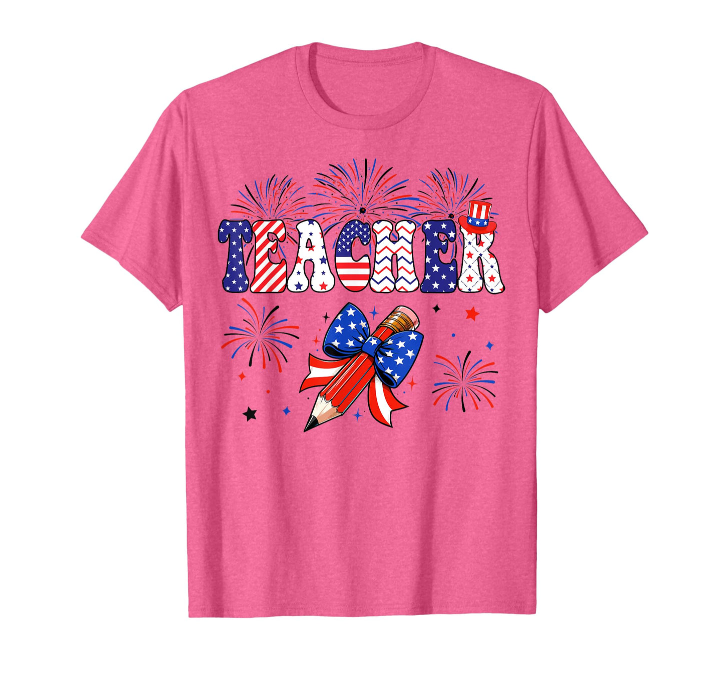 USA Teacher Independence Day American Teacher 4th of July T-Shirt