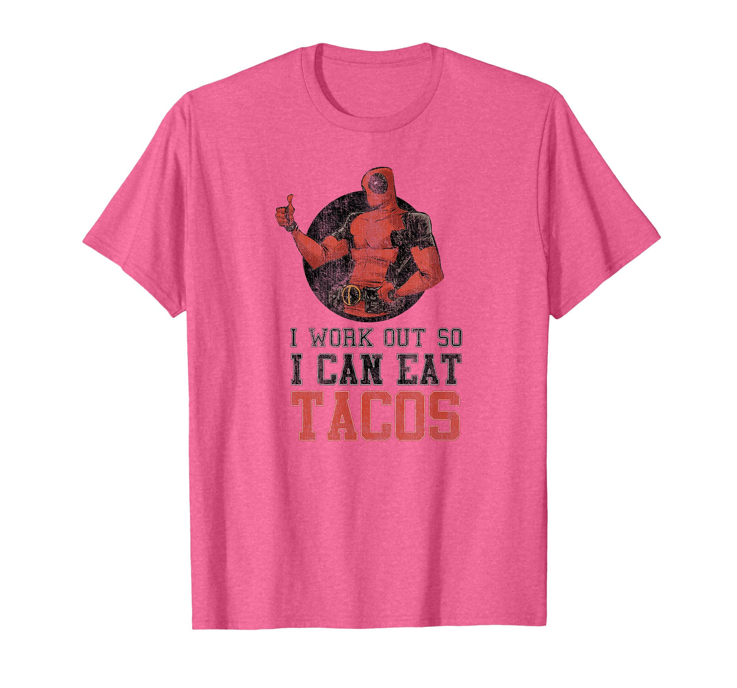 Marvel Deadpool Work Out Eat Tacos Graphic T-Shirt C1 T-Shirt