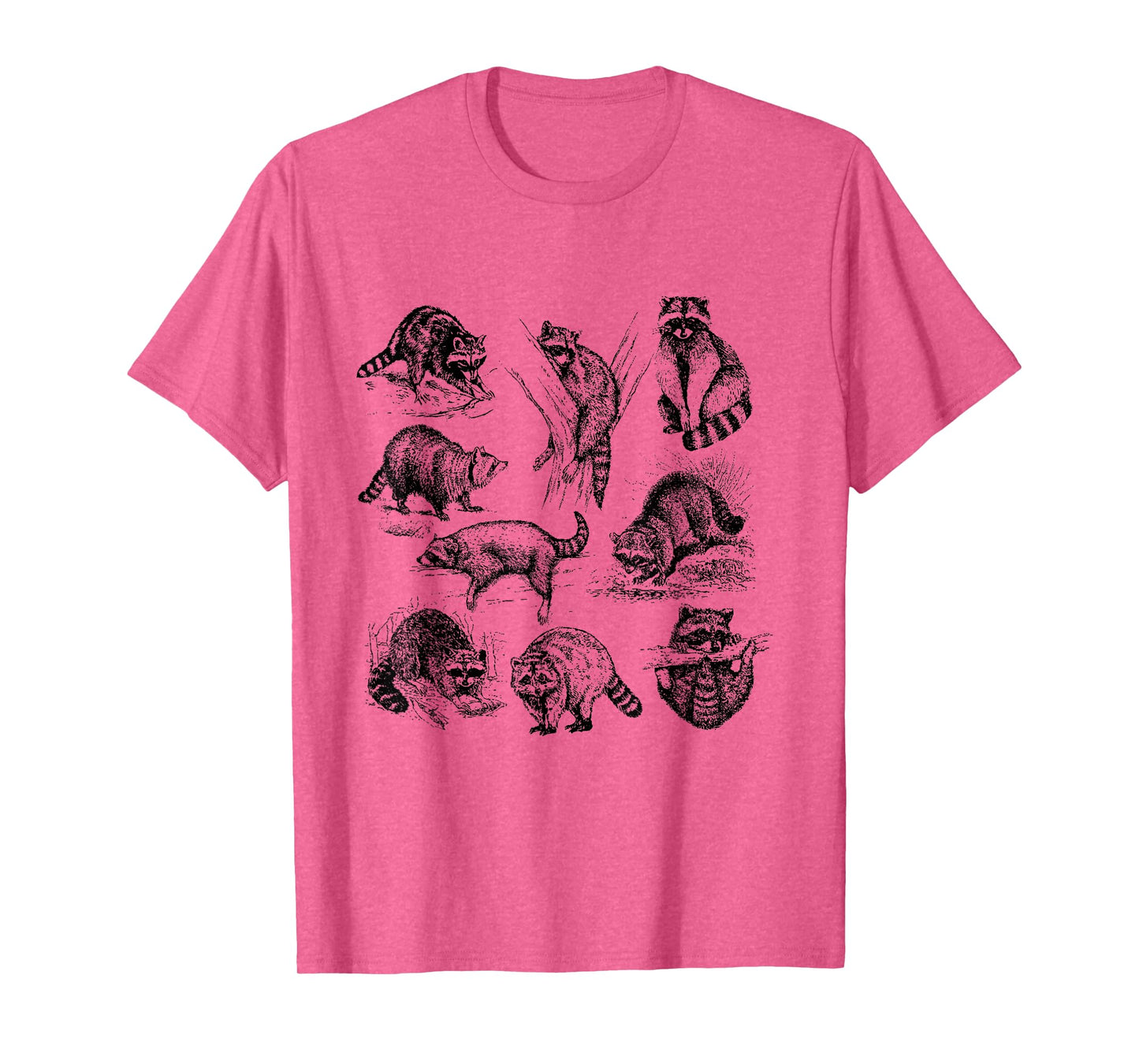 Cute Raccoon Drawing Racoon Portrait Sketch Wild Trash Panda T-Shirt