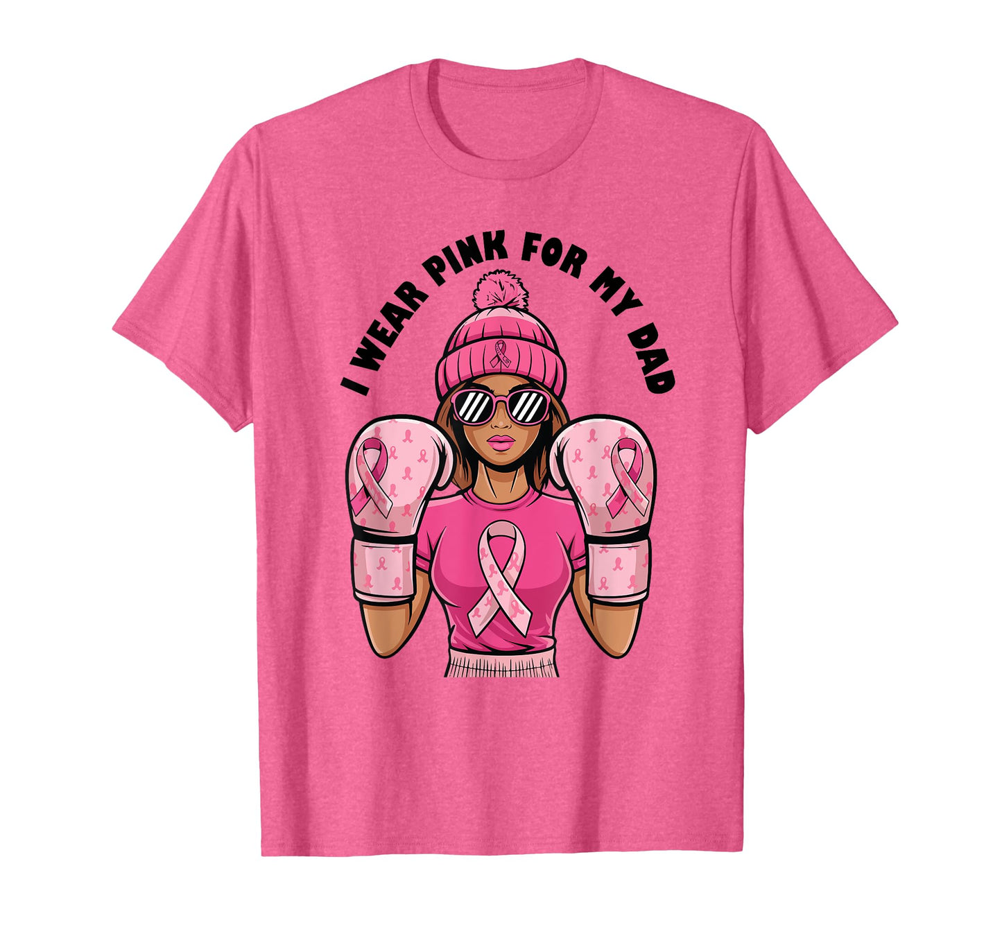 I Wear Pink For My Dad Pink Ribbon Breast Cancer Awareness T-Shirt