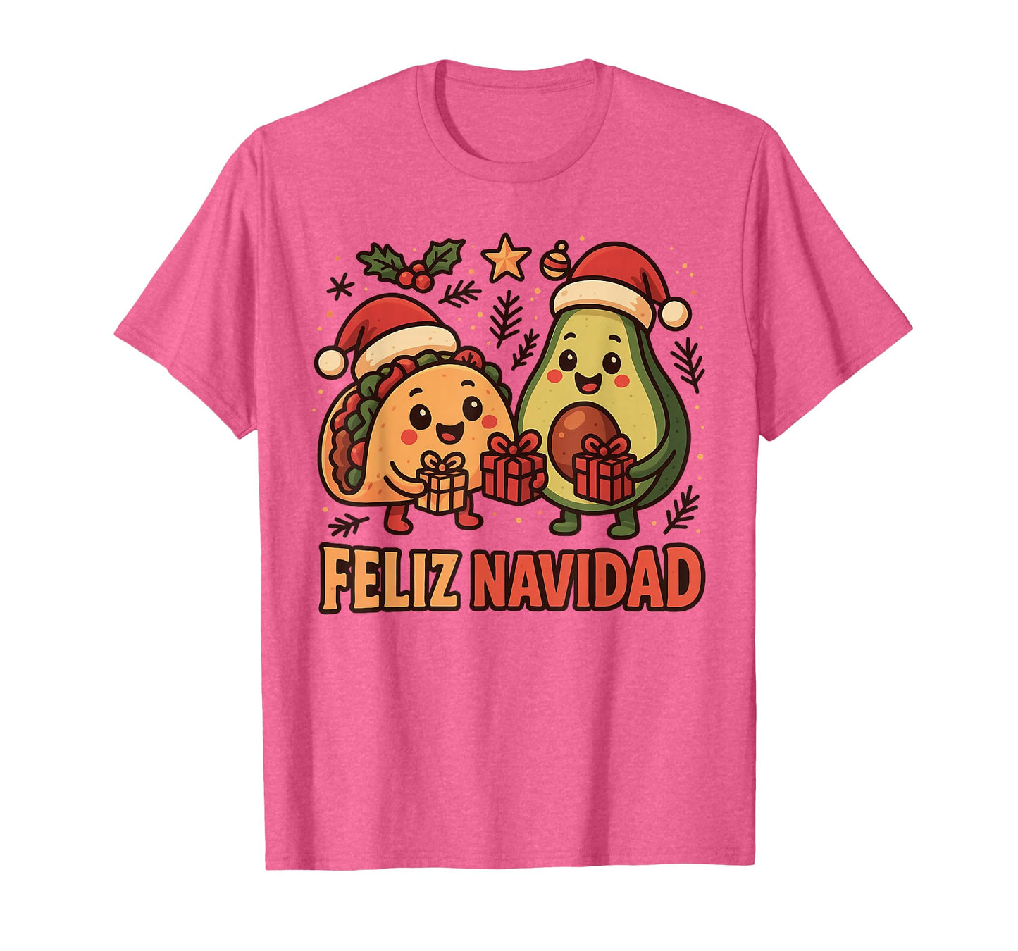 Feliz Navidad Avocado Tacos Mexican Xmas Family Matching T-Shirt