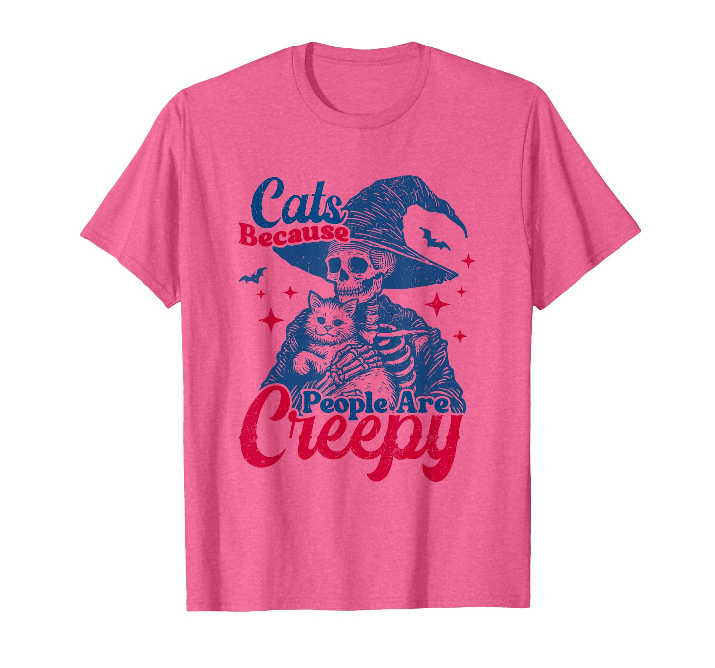Cats Because People are Creepy Halloween Skeleton Cat T-Shirt