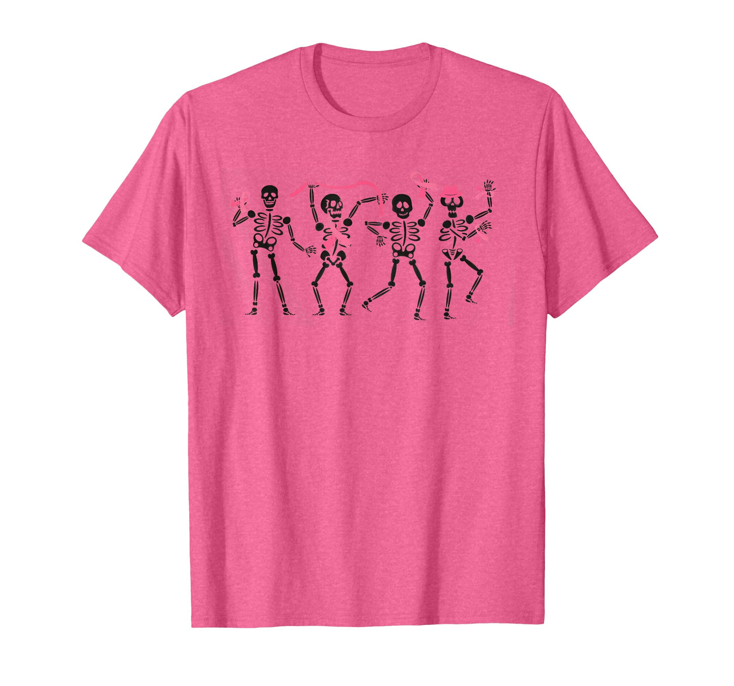 Pink Ribbon Breast Cancer Awareness Skeleton Women Men Kids T-Shirt