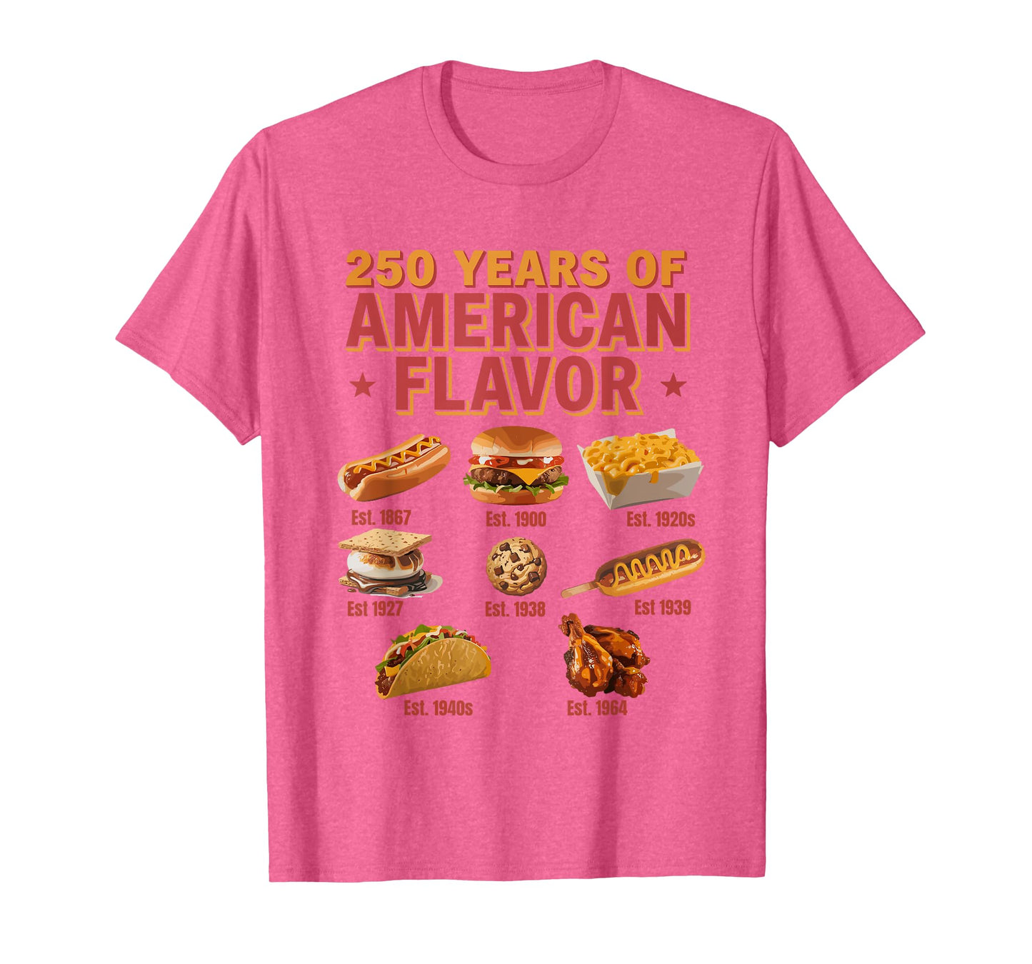 250 Years of American Food Flavor History Design T-Shirt