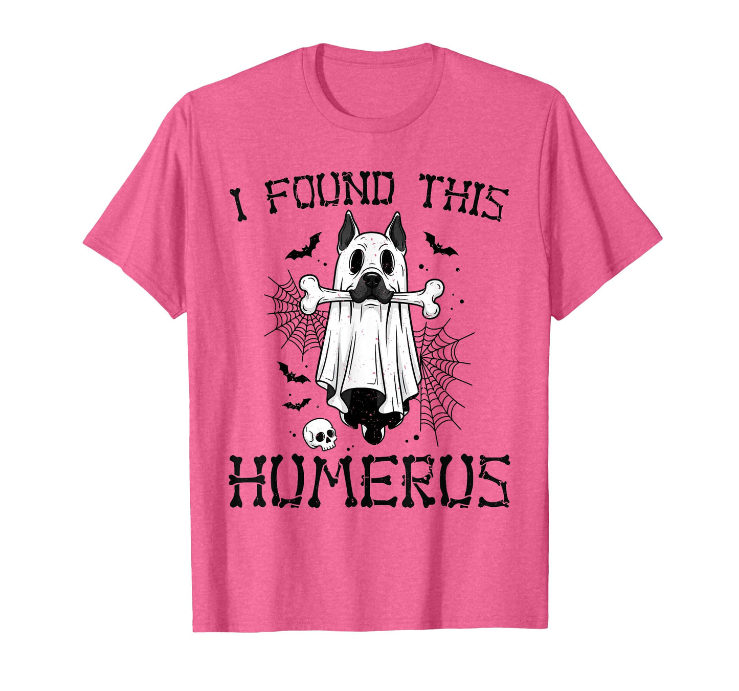 I Found This Humerus Ghost Dog Funny Halloween Bone Graphic T-Shirt